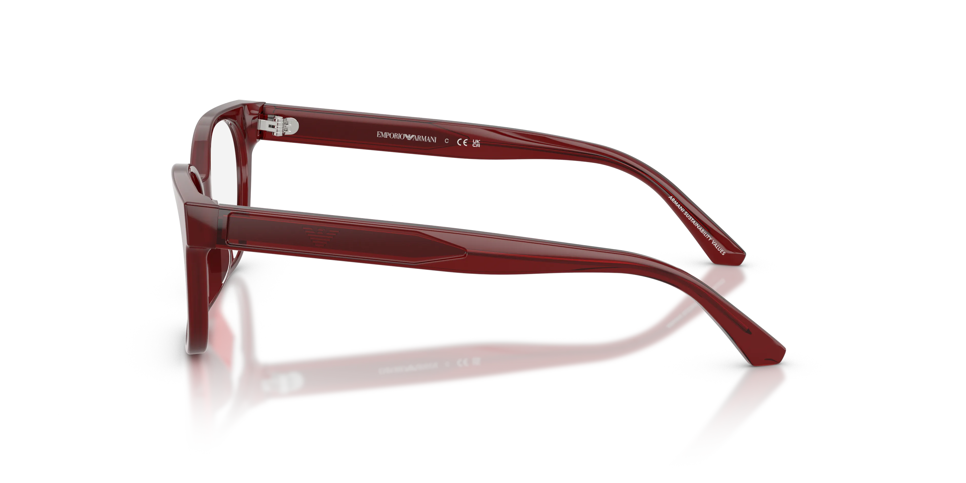 Emporio Armani EK3014U 6389 Montature da vista bambino Acetato Rosso Trasparente Cat Eye Normale - immagine 4