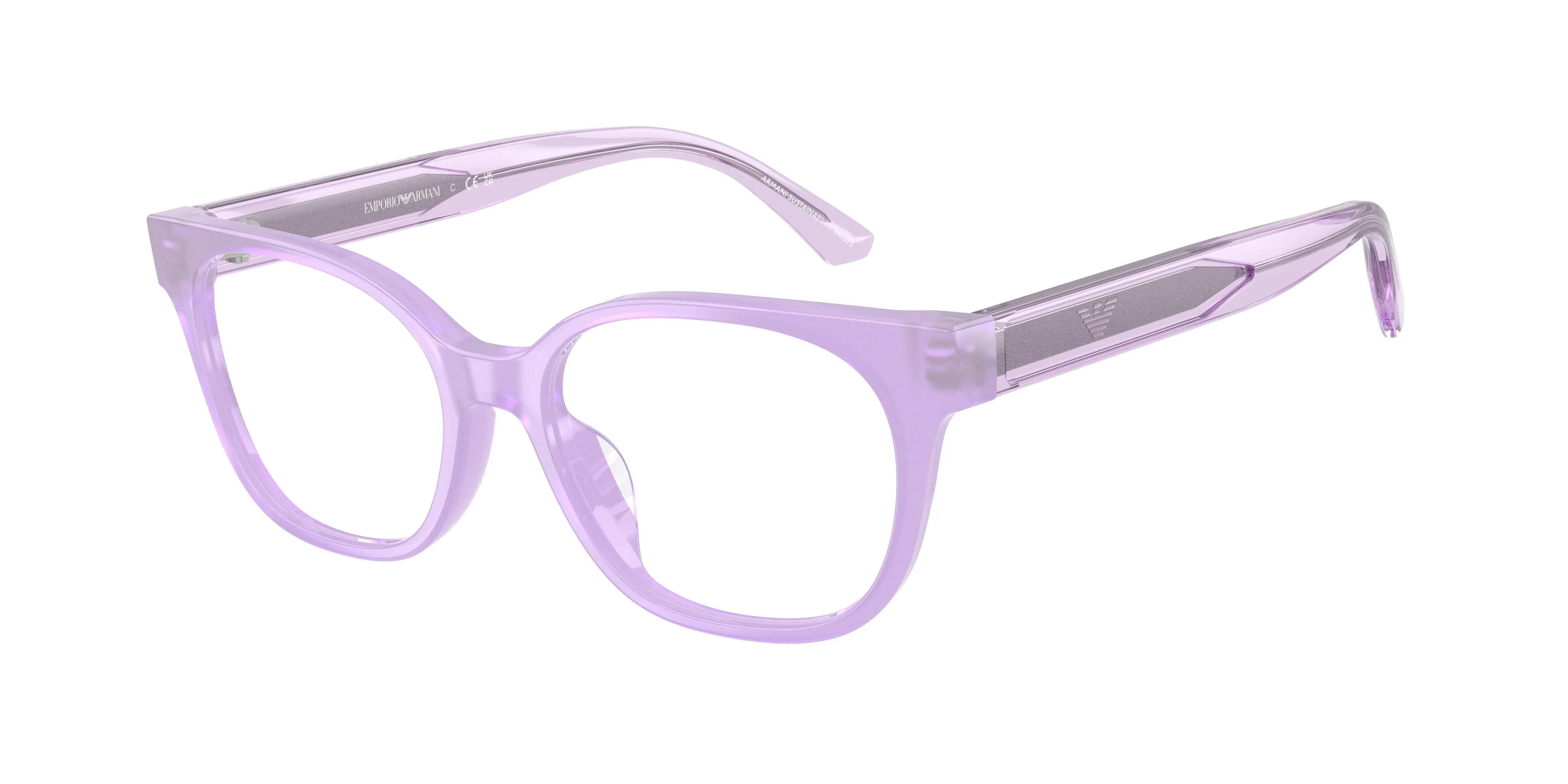 Emporio Armani EK3014U 6388 Montature da vista bambino Acetato Viola Trasparente Cat Eye Normale - immagine 1