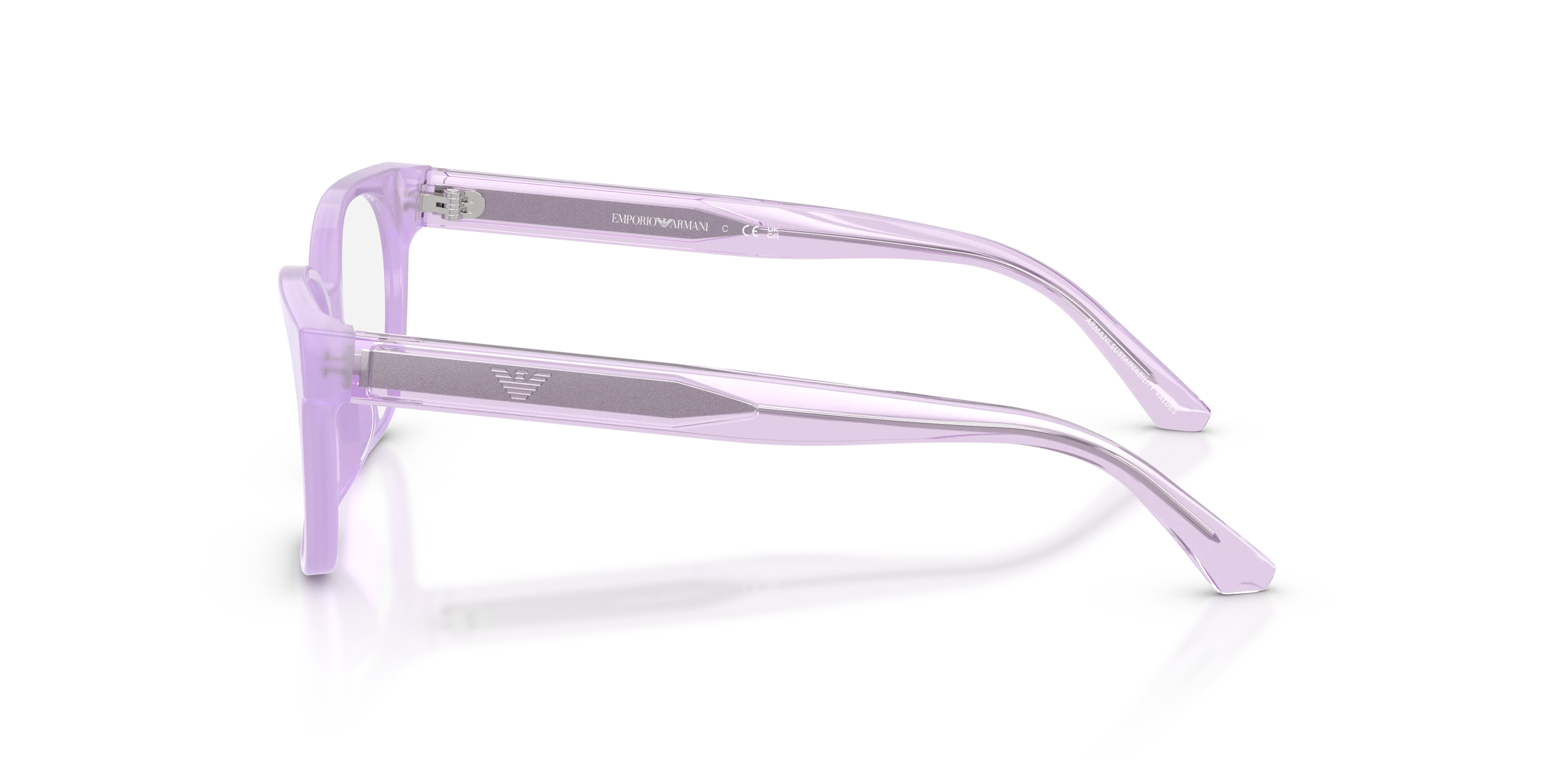Emporio Armani EK3014U 6388 Montature da vista bambino Acetato Viola Trasparente Cat Eye Normale - immagine 4