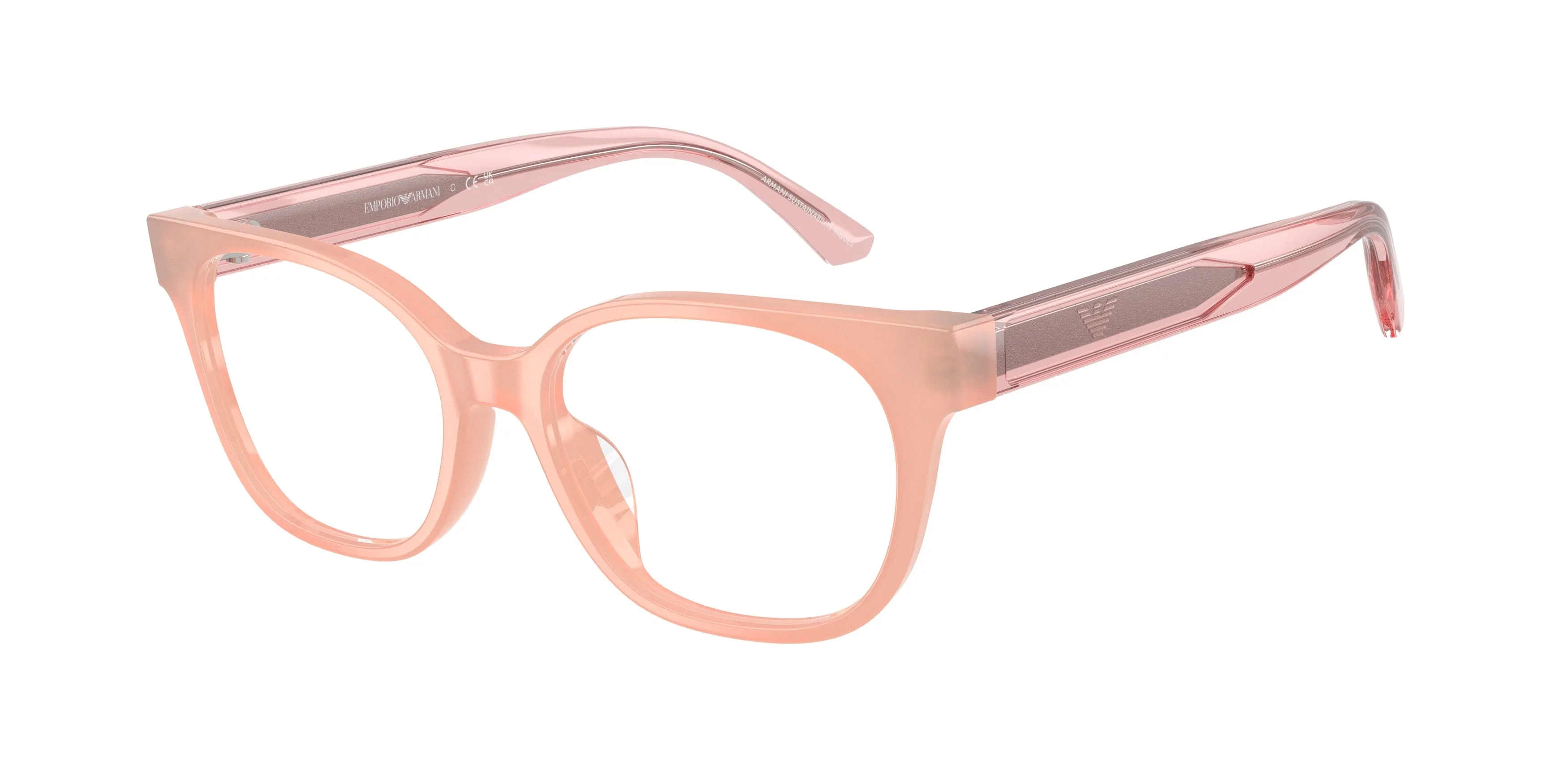 Emporio Armani EK3014U 6387 Montature da vista bambino Acetato Rosa Trasparente Cat Eye Normale - immagine 1