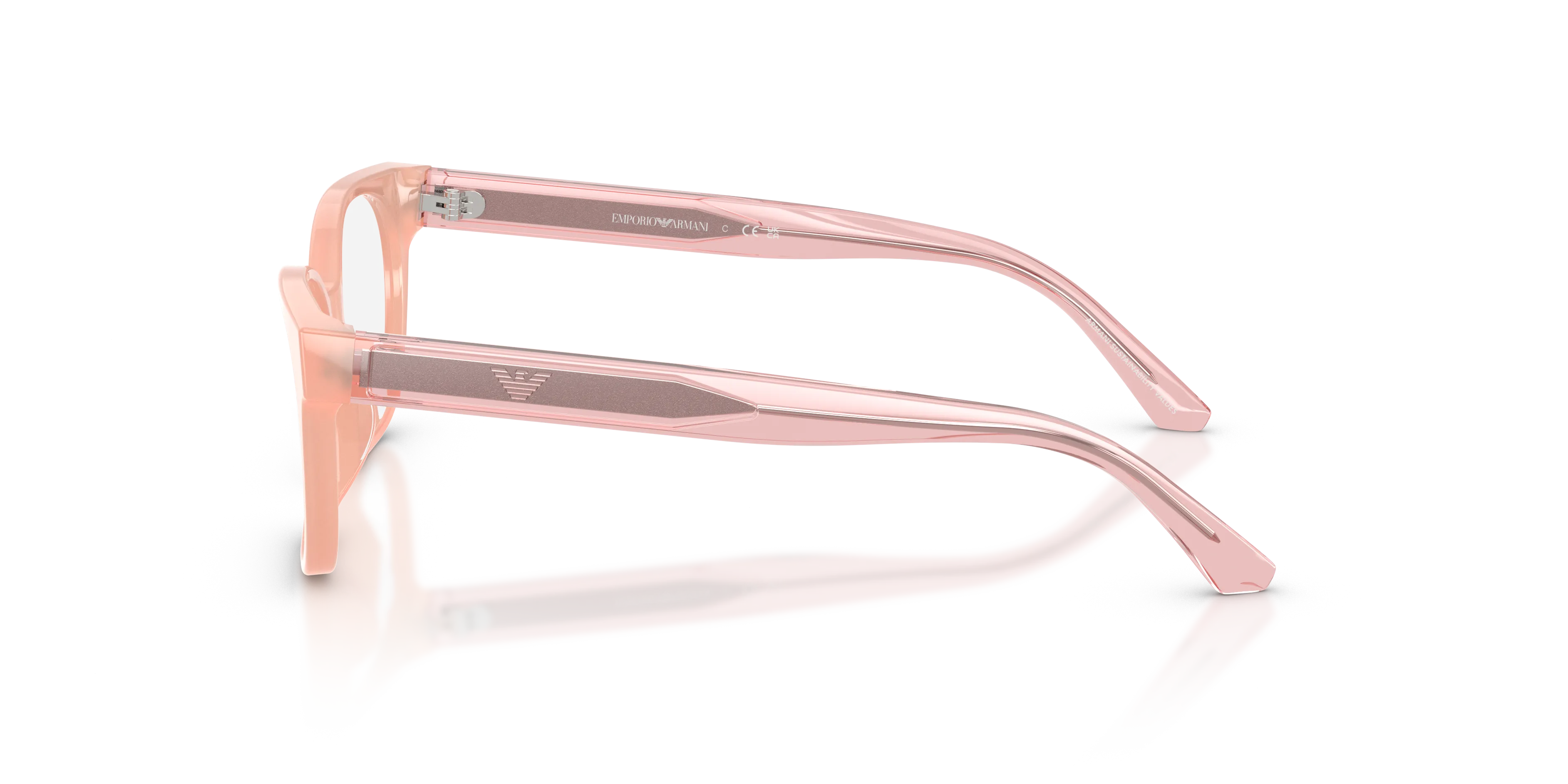 Emporio Armani EK3014U 6387 Montature da vista bambino Acetato Rosa Trasparente Cat Eye Normale - immagine 4
