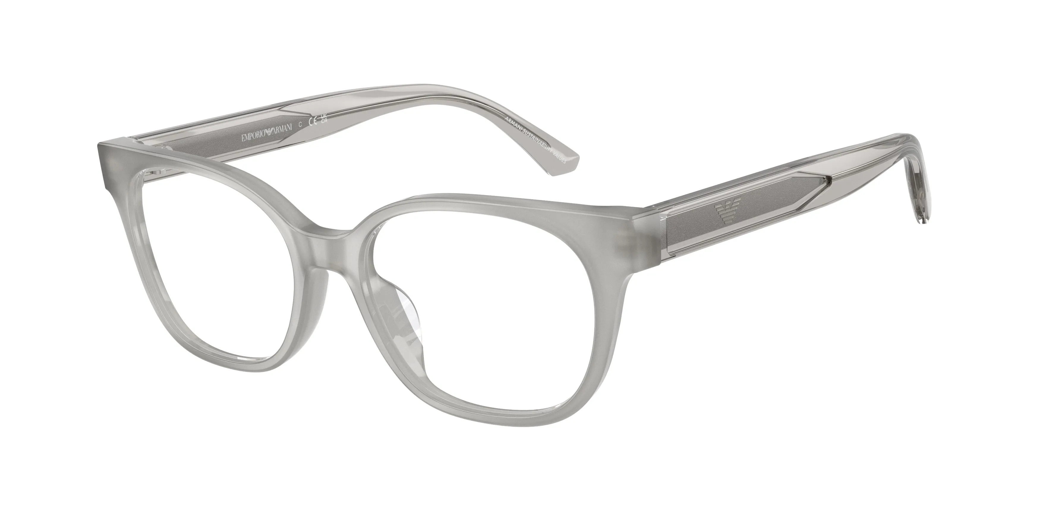 Emporio Armani EK3014U 6386 Montature da vista bambino Acetato Grigio Trasparente Cat Eye Normale - immagine 1