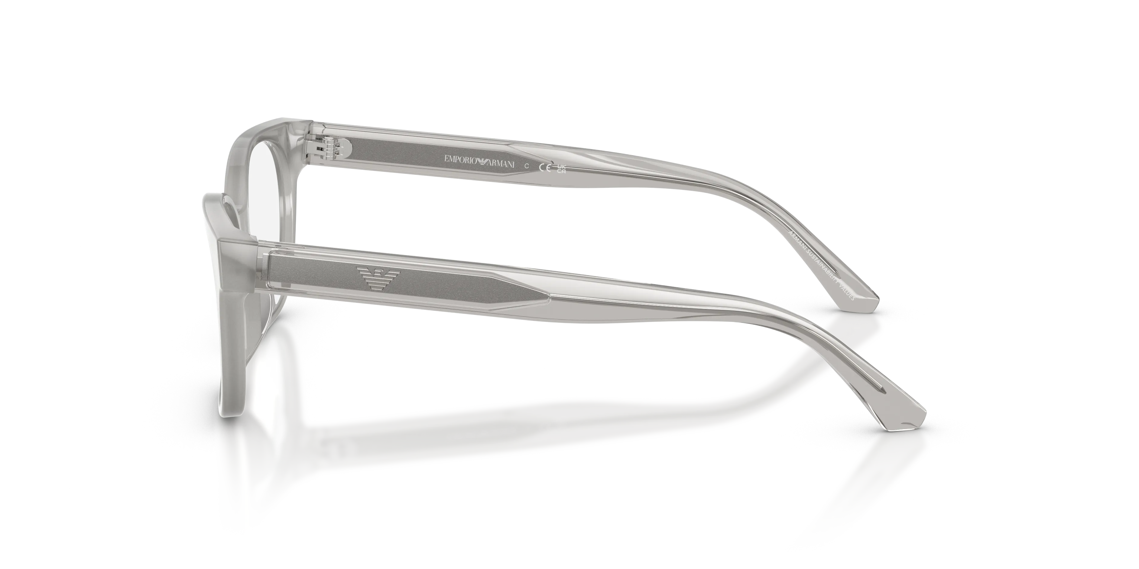 Emporio Armani EK3014U 6386 Montature da vista bambino Acetato Grigio Trasparente Cat Eye Normale - immagine 4