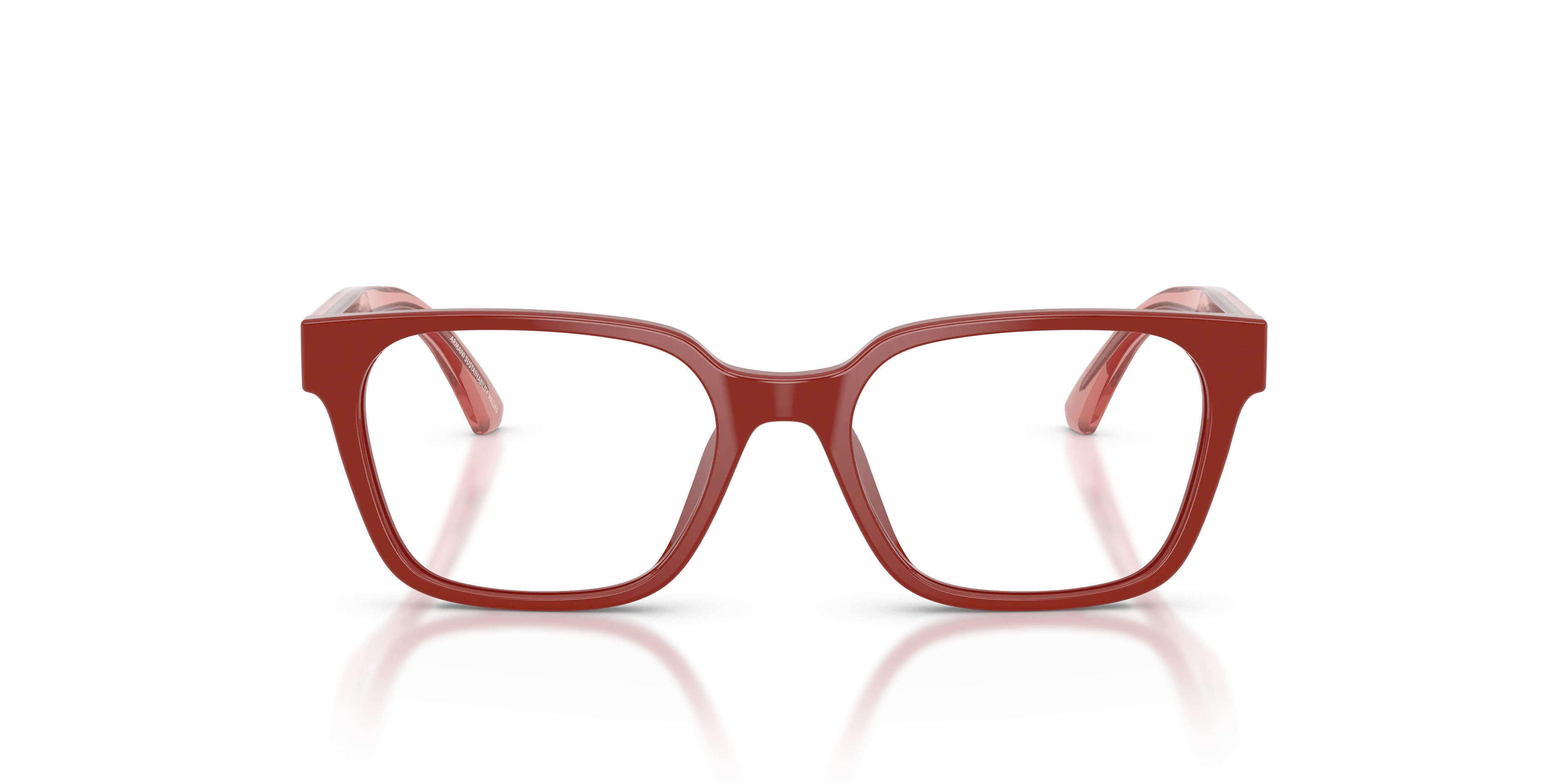 Emporio Armani EK3013U 6385 Montature da vista bambino Acetato Rosso Trasparente Squadrata Normale - immagine 3