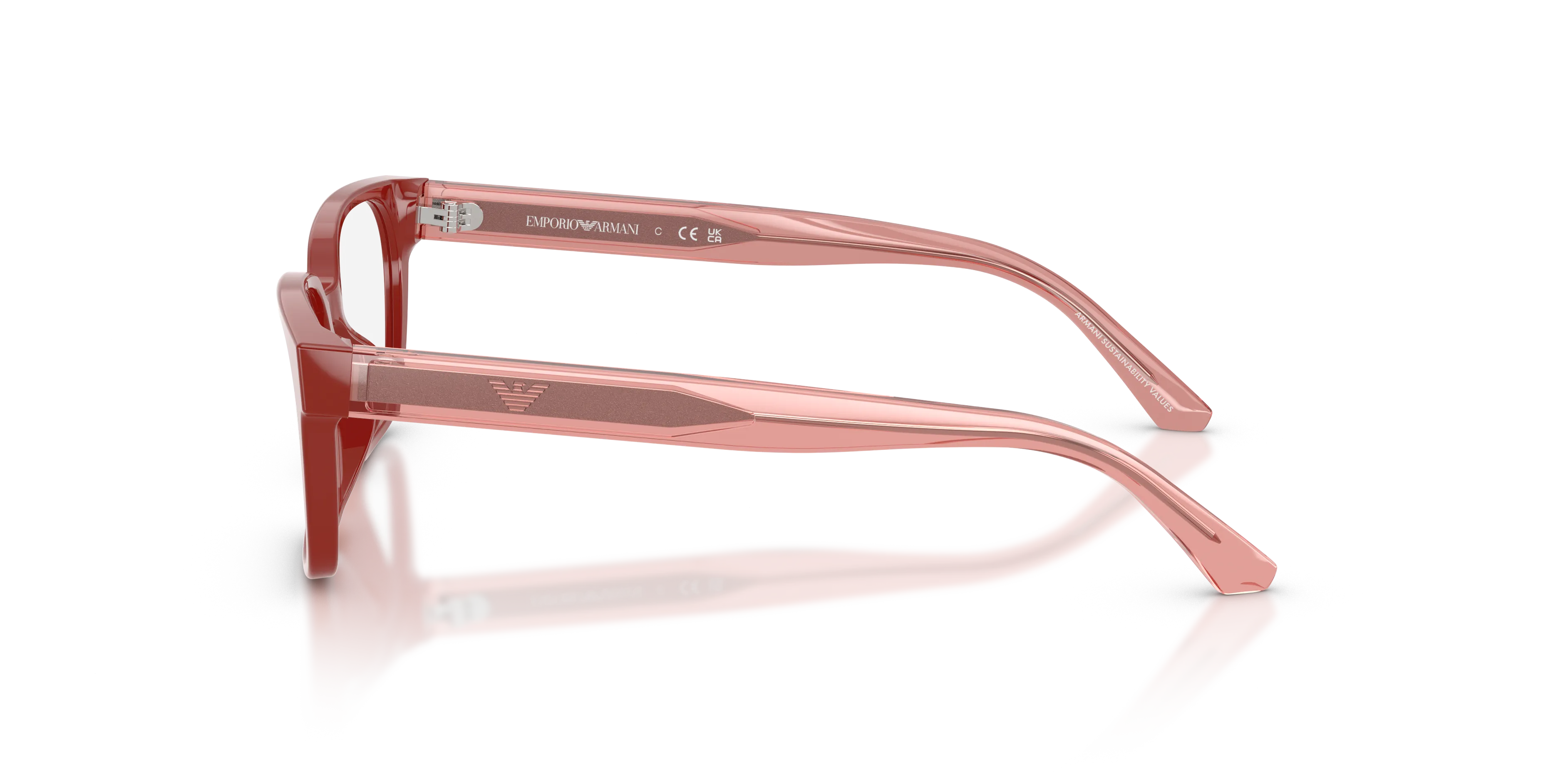 Emporio Armani EK3013U 6385 Montature da vista bambino Acetato Rosso Trasparente Squadrata Normale - immagine 4