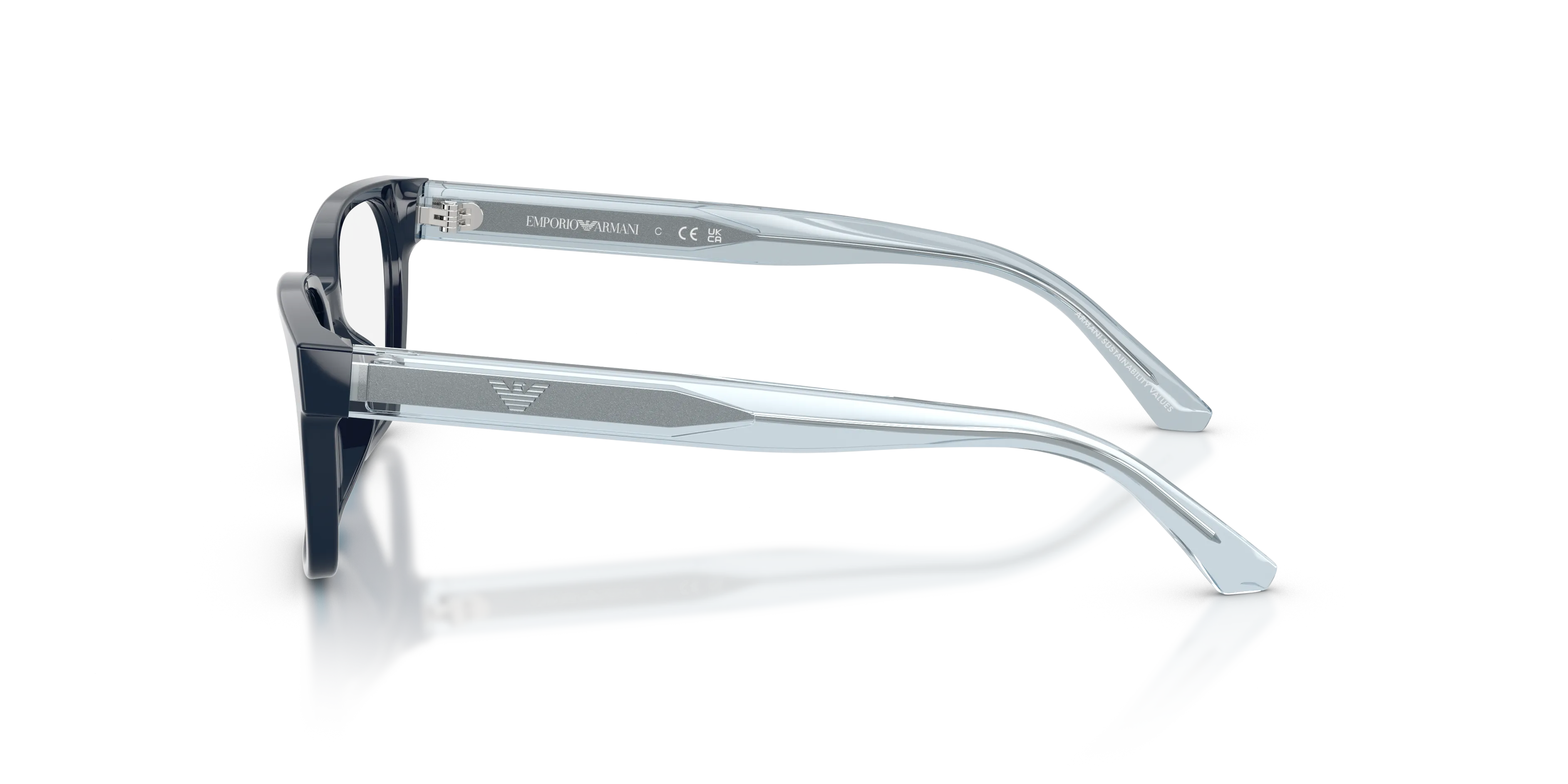 Emporio Armani EK3013U 6382 Montature da vista bambino Acetato Blu Trasparente Squadrata Normale - immagine 4