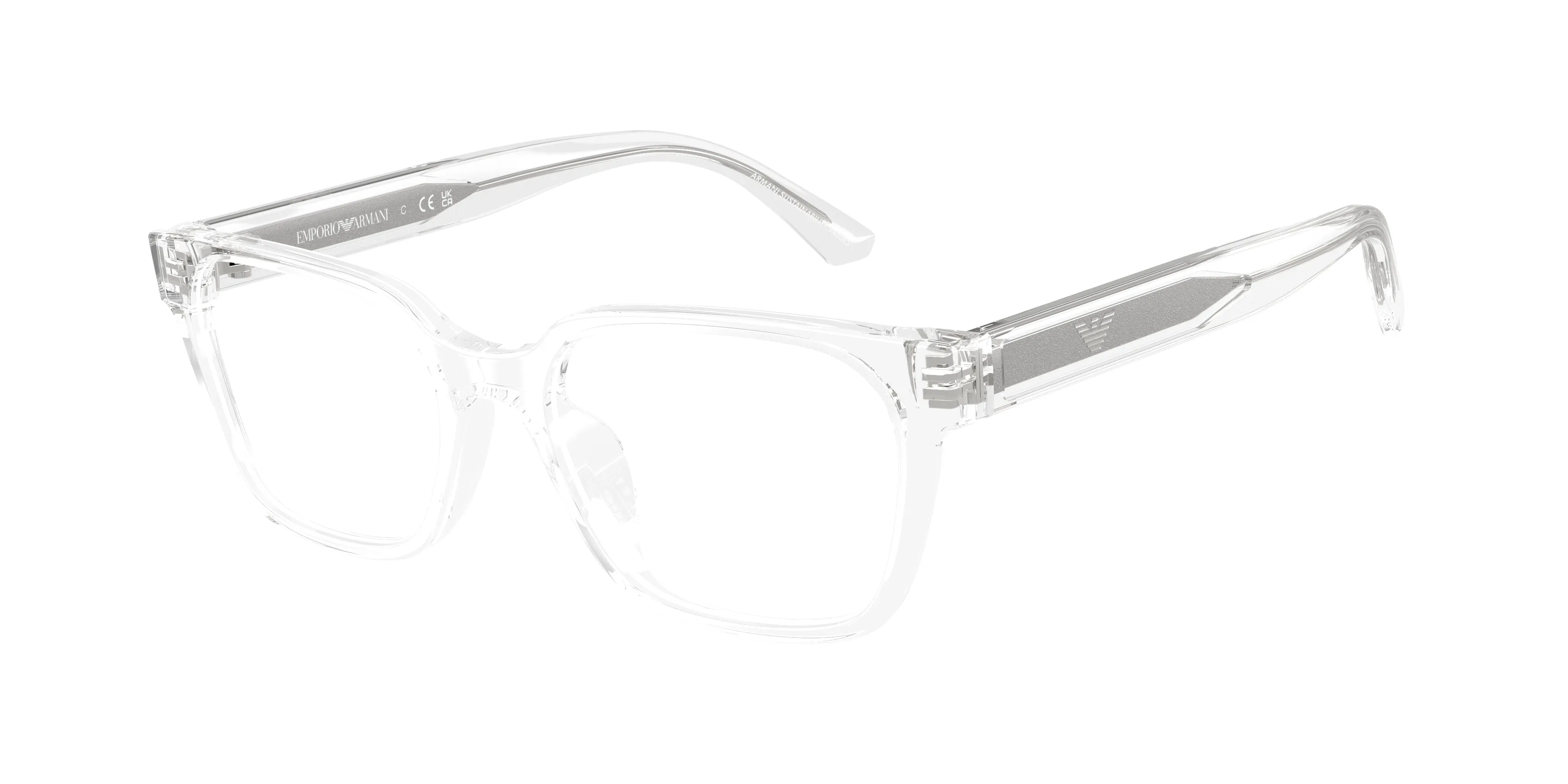 Emporio Armani EK3013U 6344 Montature da vista bambino Acetato Trasparente Trasparente Squadrata Normale - immagine 1