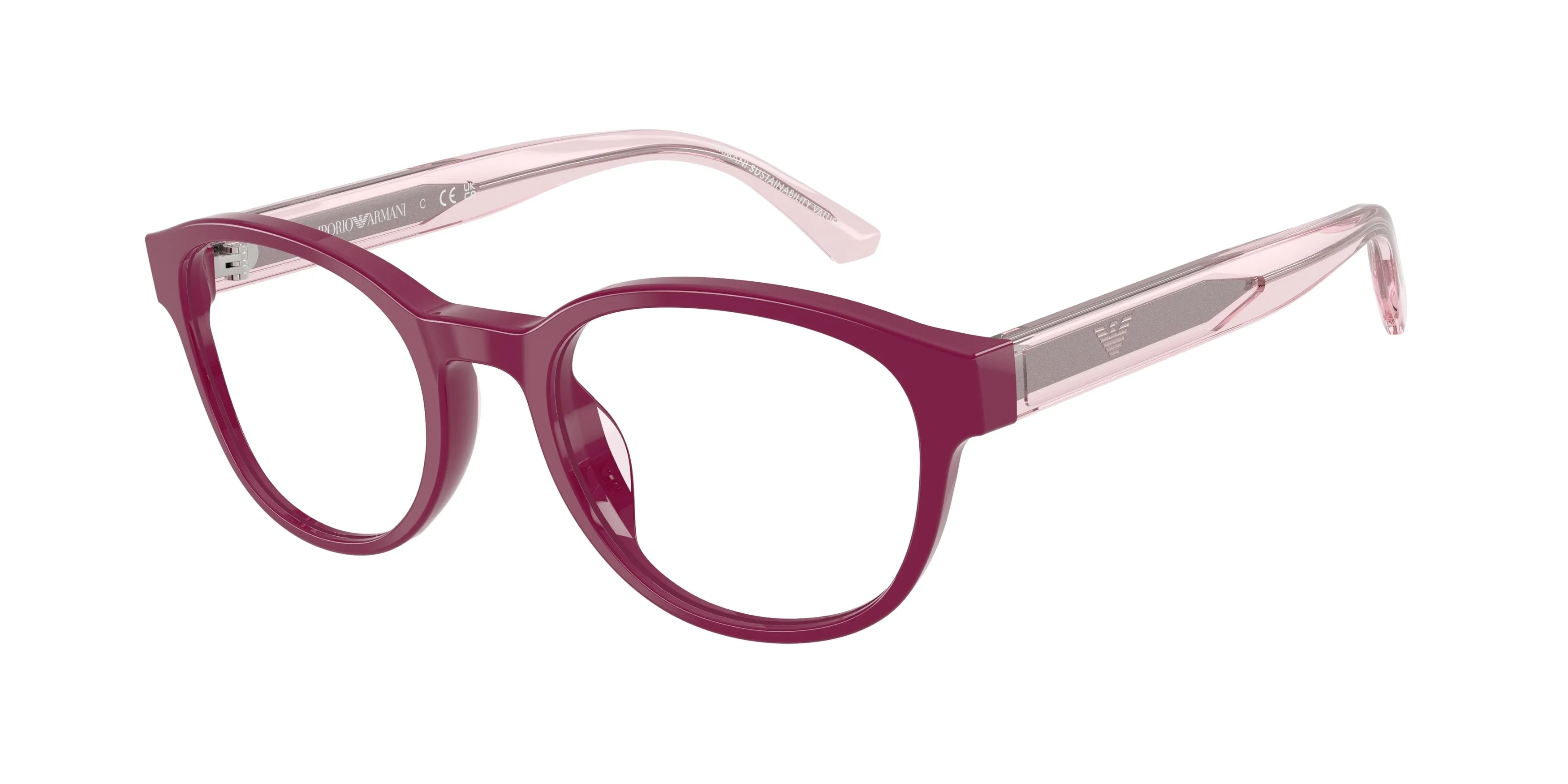 Emporio Armani EK3012U 6383 Montature da vista bambino Acetato Viola Trasparente Pantos Normale - immagine 1