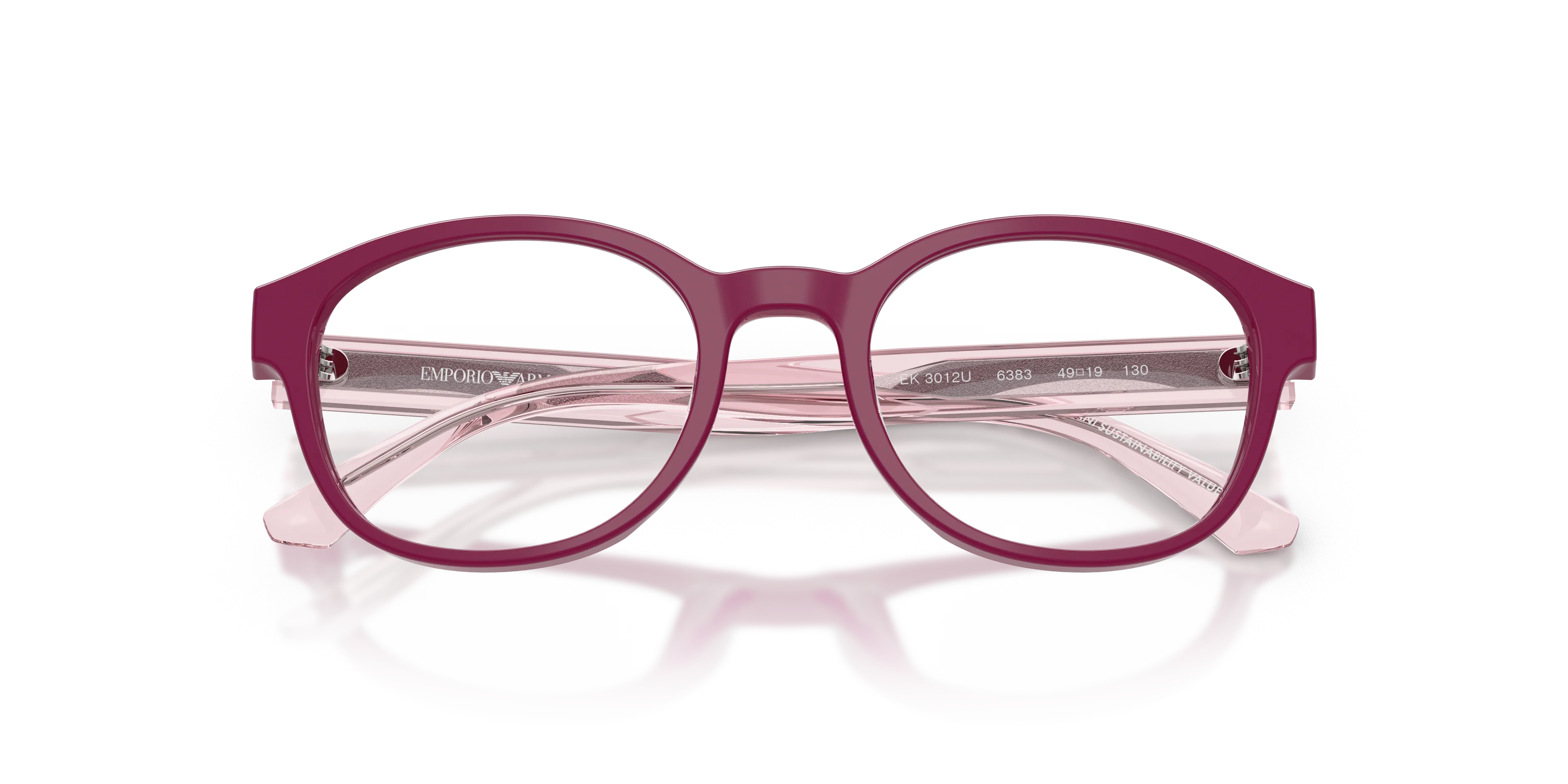 Emporio Armani EK3012U 6383 Montature da vista bambino Acetato Viola Trasparente Pantos Normale - immagine 2