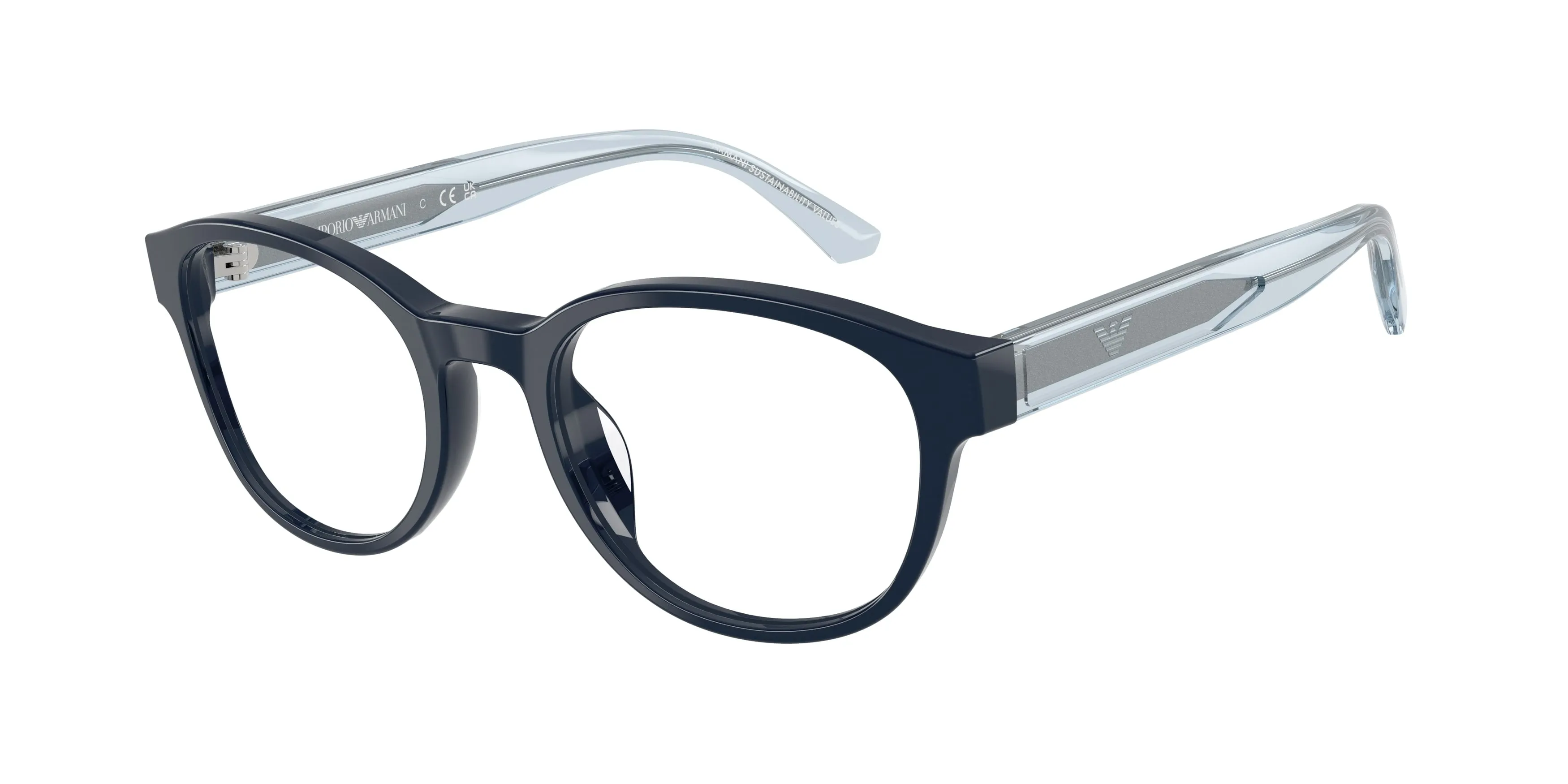 Emporio Armani EK3012U 6382 Montature da vista bambino Acetato Blu Trasparente Pantos Normale - immagine 1
