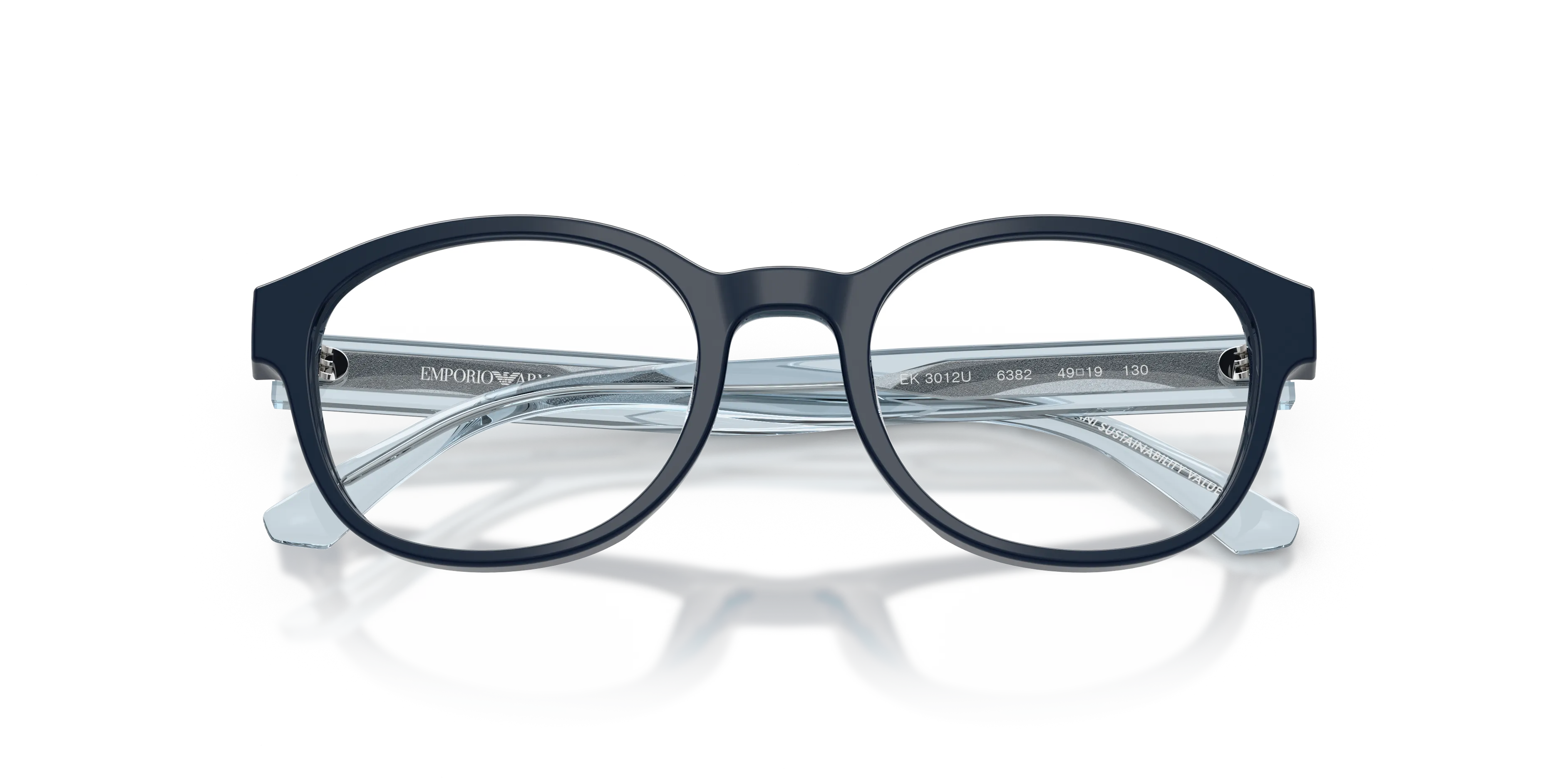 Emporio Armani EK3012U 6382 Montature da vista bambino Acetato Blu Trasparente Pantos Normale - immagine 2