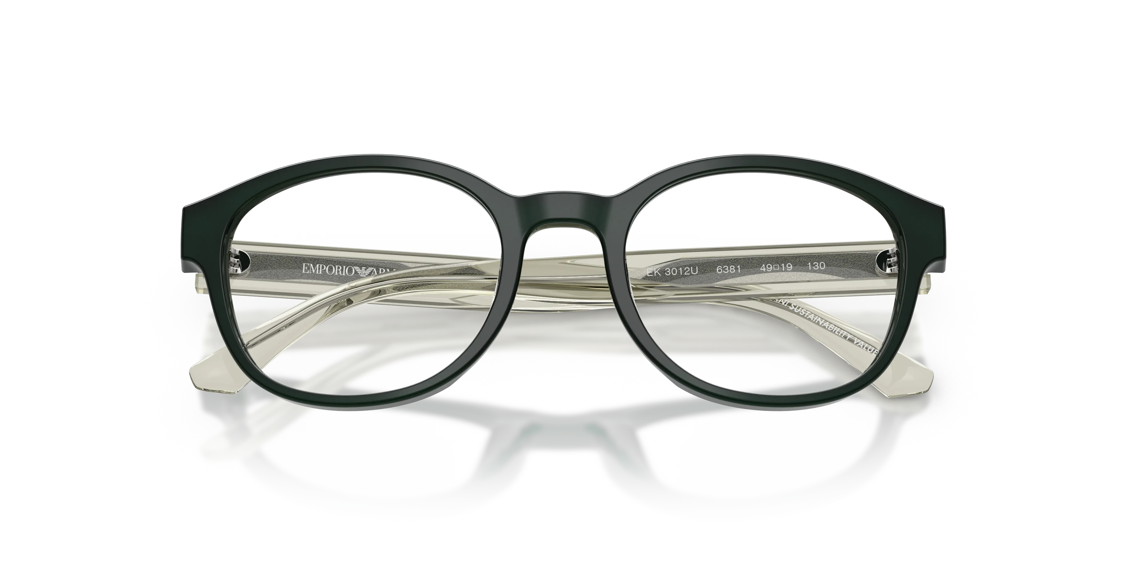 Emporio Armani EK3012U 6381 Montature da vista bambino Acetato Verde Trasparente Pantos Normale - immagine 2