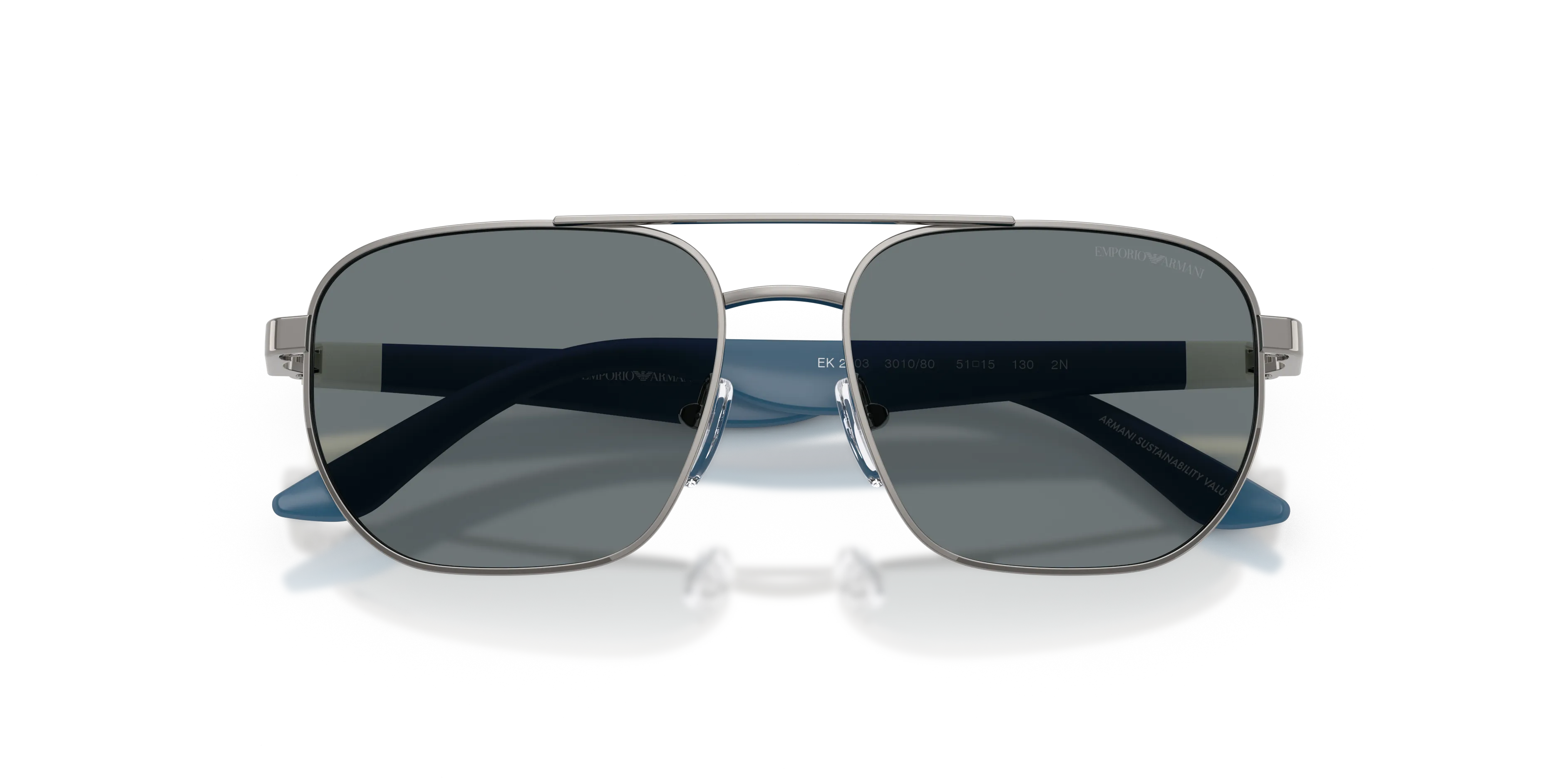 Emporio Armani EK2003 301080 Occhiali da sole bambino Metallo Grigio Blu Squadrata Normale - immagine 2