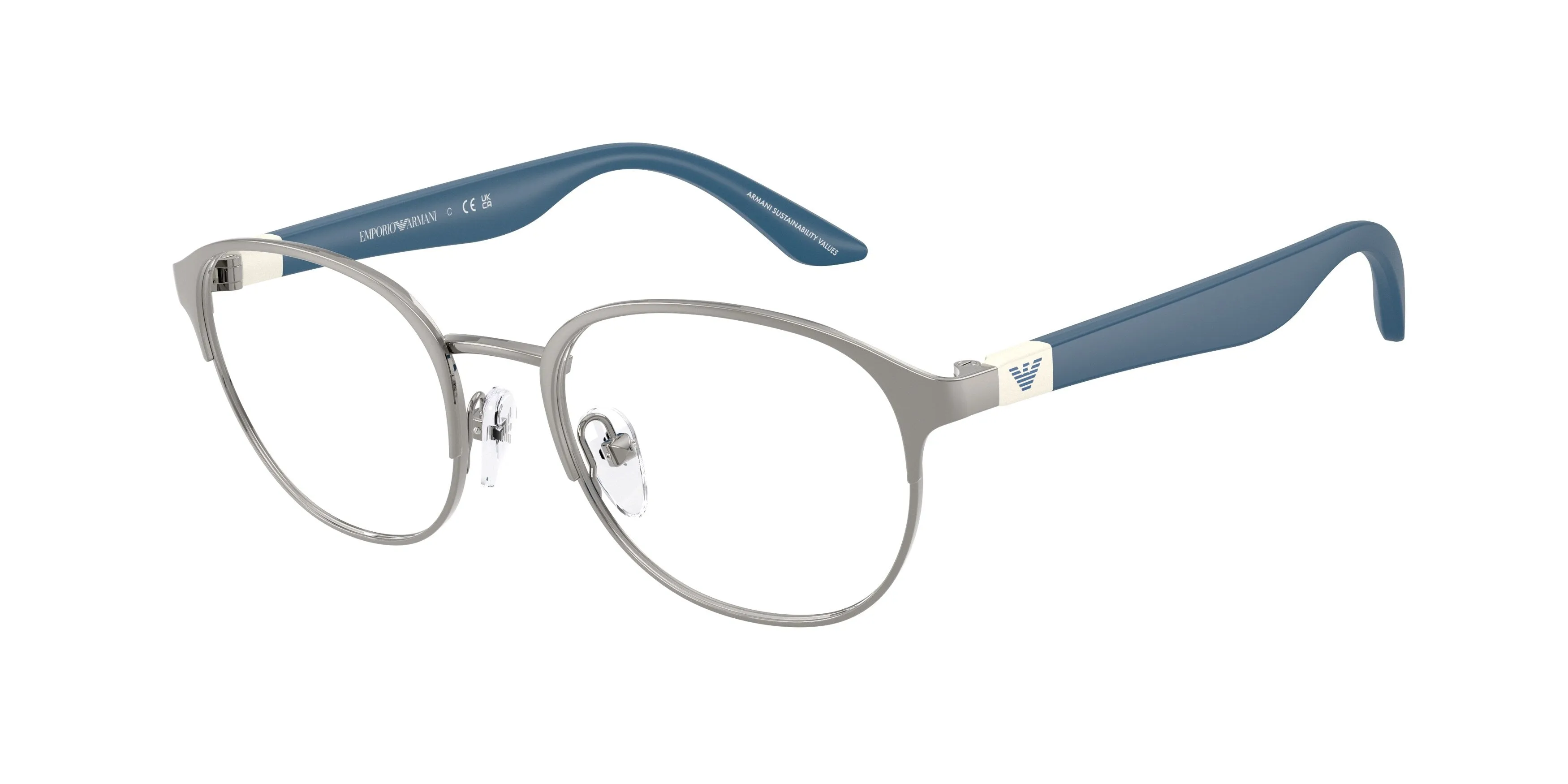 Emporio Armani EK1002 3010 Montature da vista bambino Metallo Grigio Trasparente Pantos Normale - immagine 1