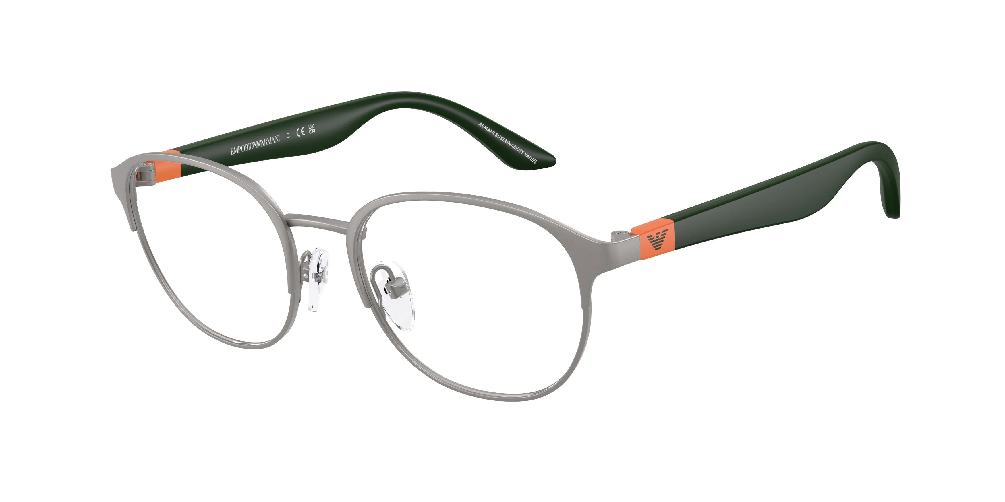 Emporio Armani EK1002 3003 Montature da vista bambino Metallo Grigio Trasparente Pantos Normale - immagine 1