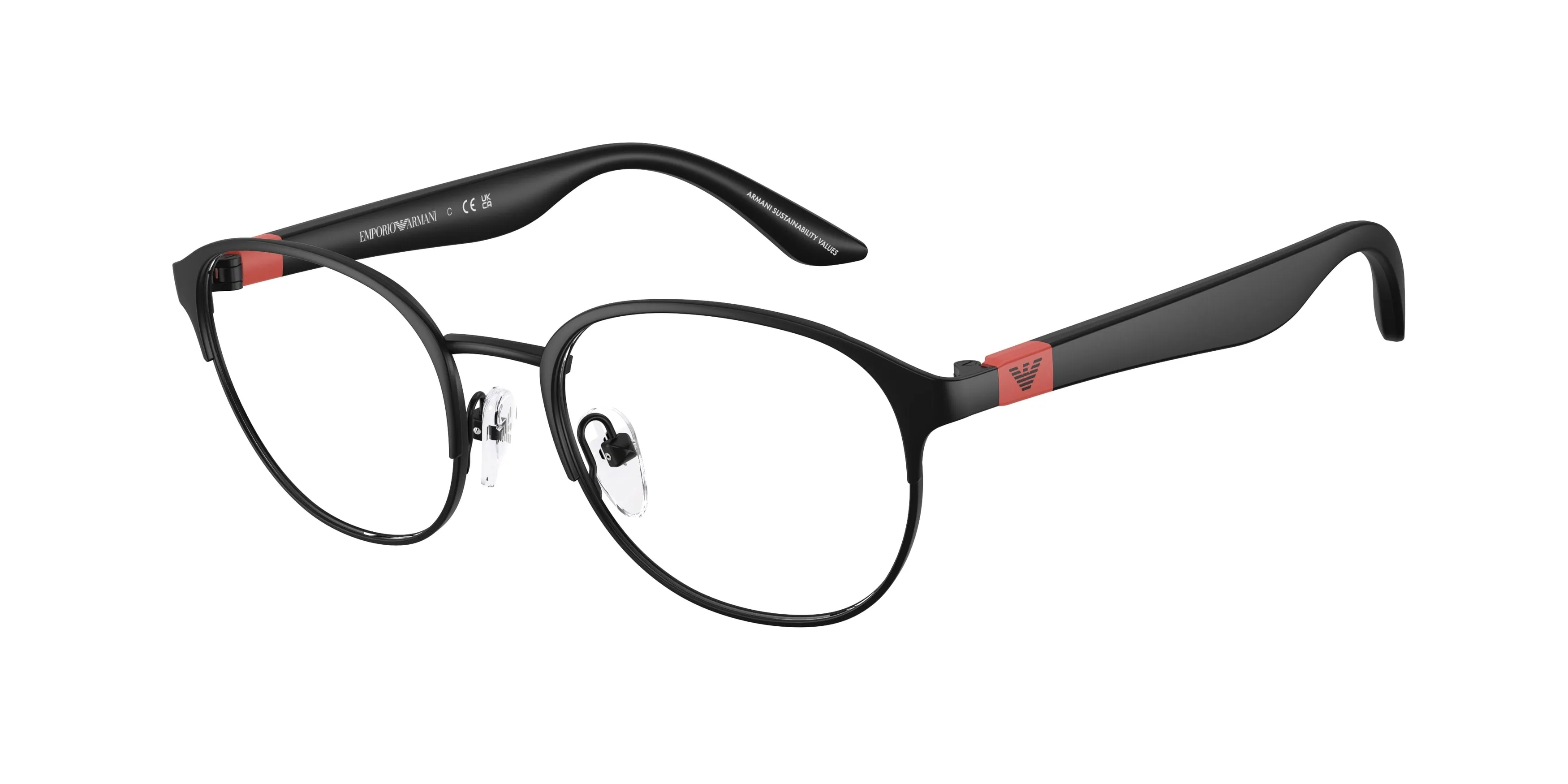 Emporio Armani EK1002 3001 Montature da vista bambino Metallo Nero Trasparente Pantos Normale - immagine 1