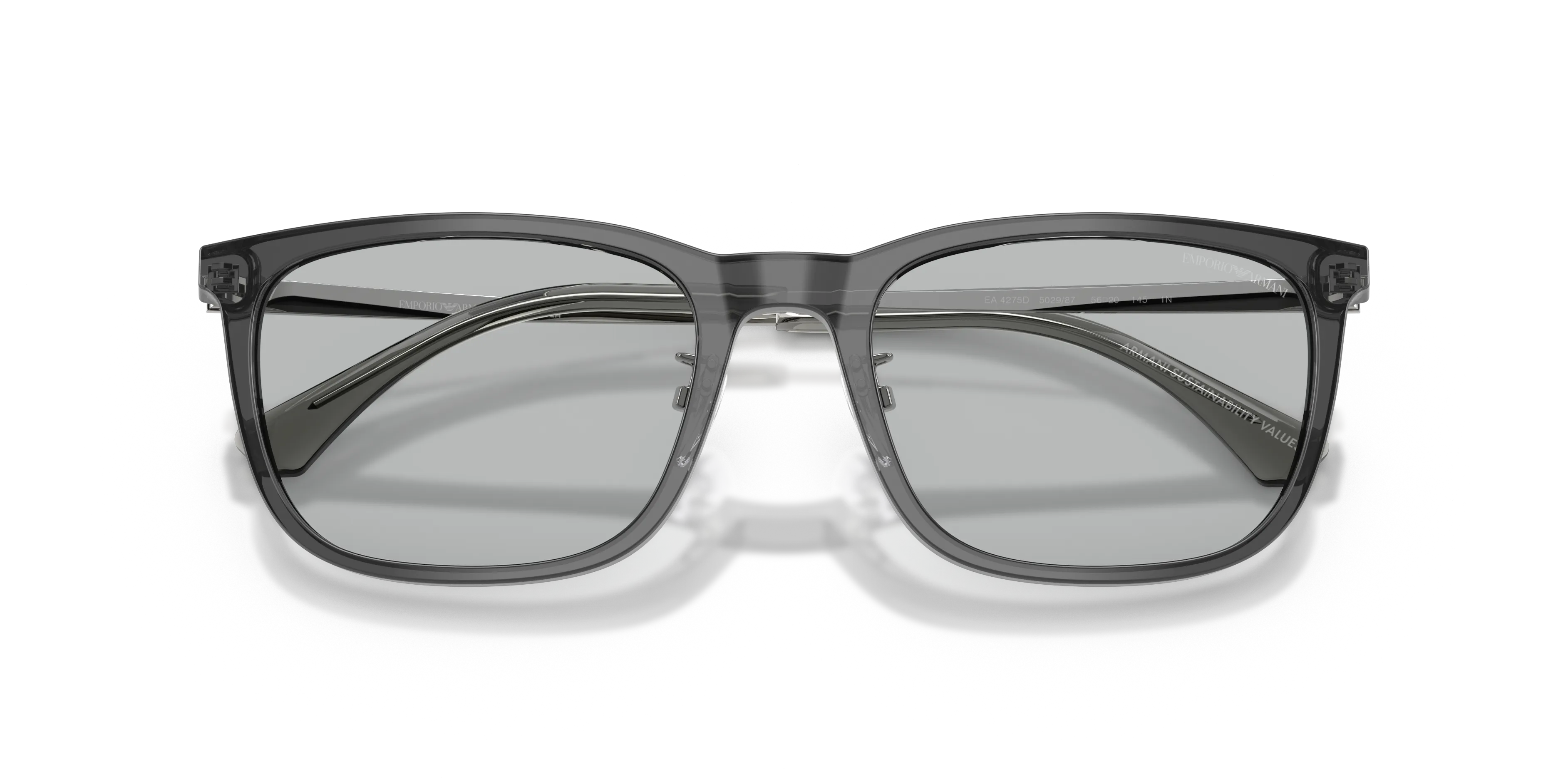 Emporio Armani EA4275D 502987 Occhiali da sole Acetato Grigio Grigio Squadrata Normale - immagine 2