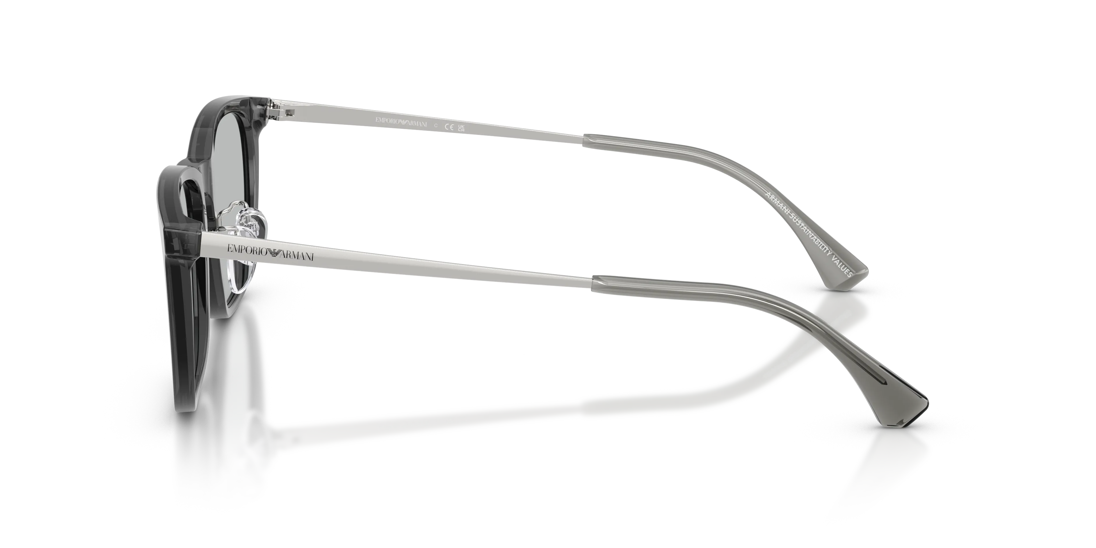 Emporio Armani EA4275D 502987 Occhiali da sole Acetato Grigio Grigio Squadrata Normale - immagine 4