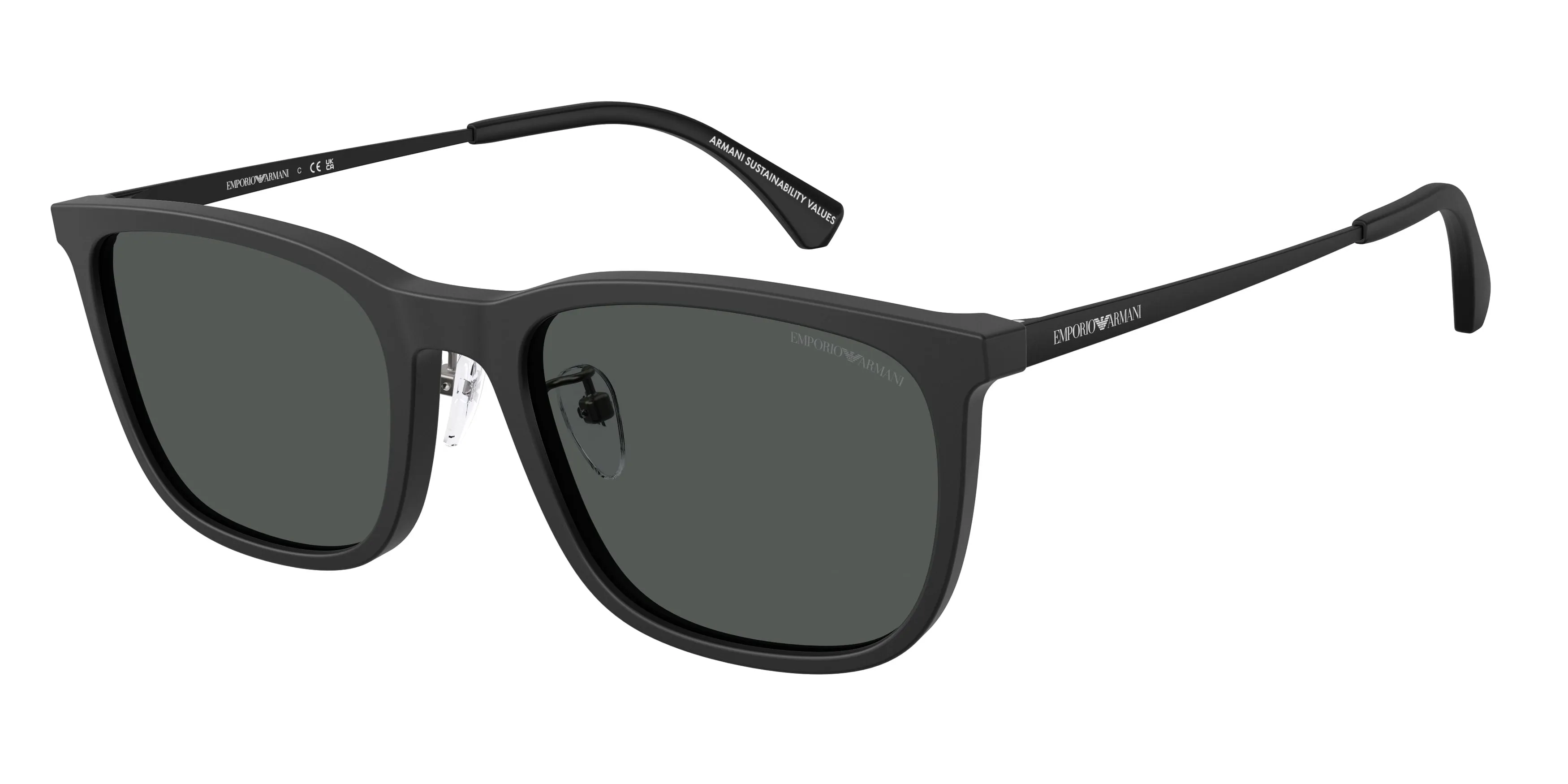 Emporio Armani EA4275D 500187 Occhiali da sole Acetato Nero Grigio Squadrata Normale - immagine 1