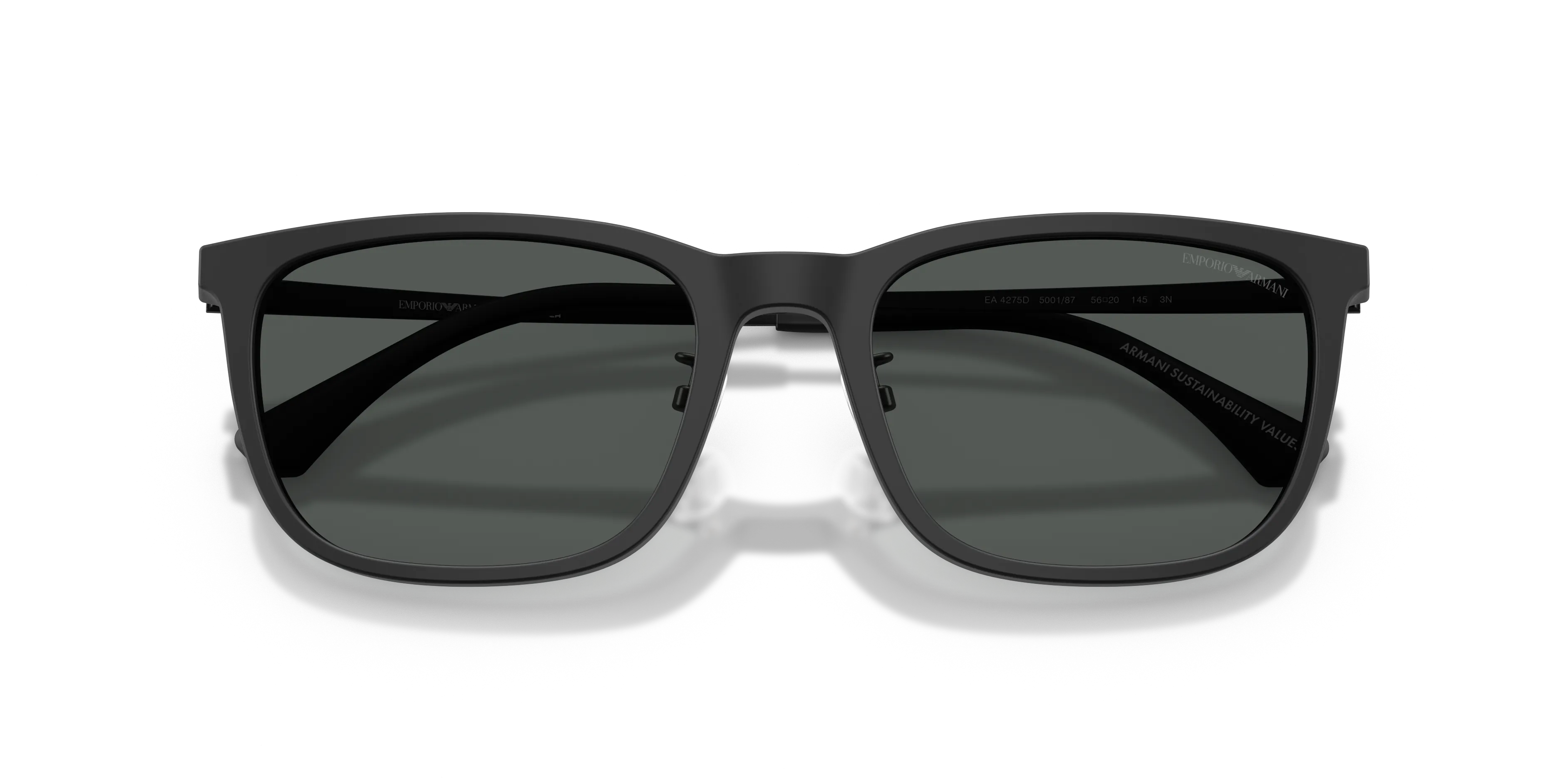 Emporio Armani EA4275D 500187 Occhiali da sole Acetato Nero Grigio Squadrata Normale - immagine 2