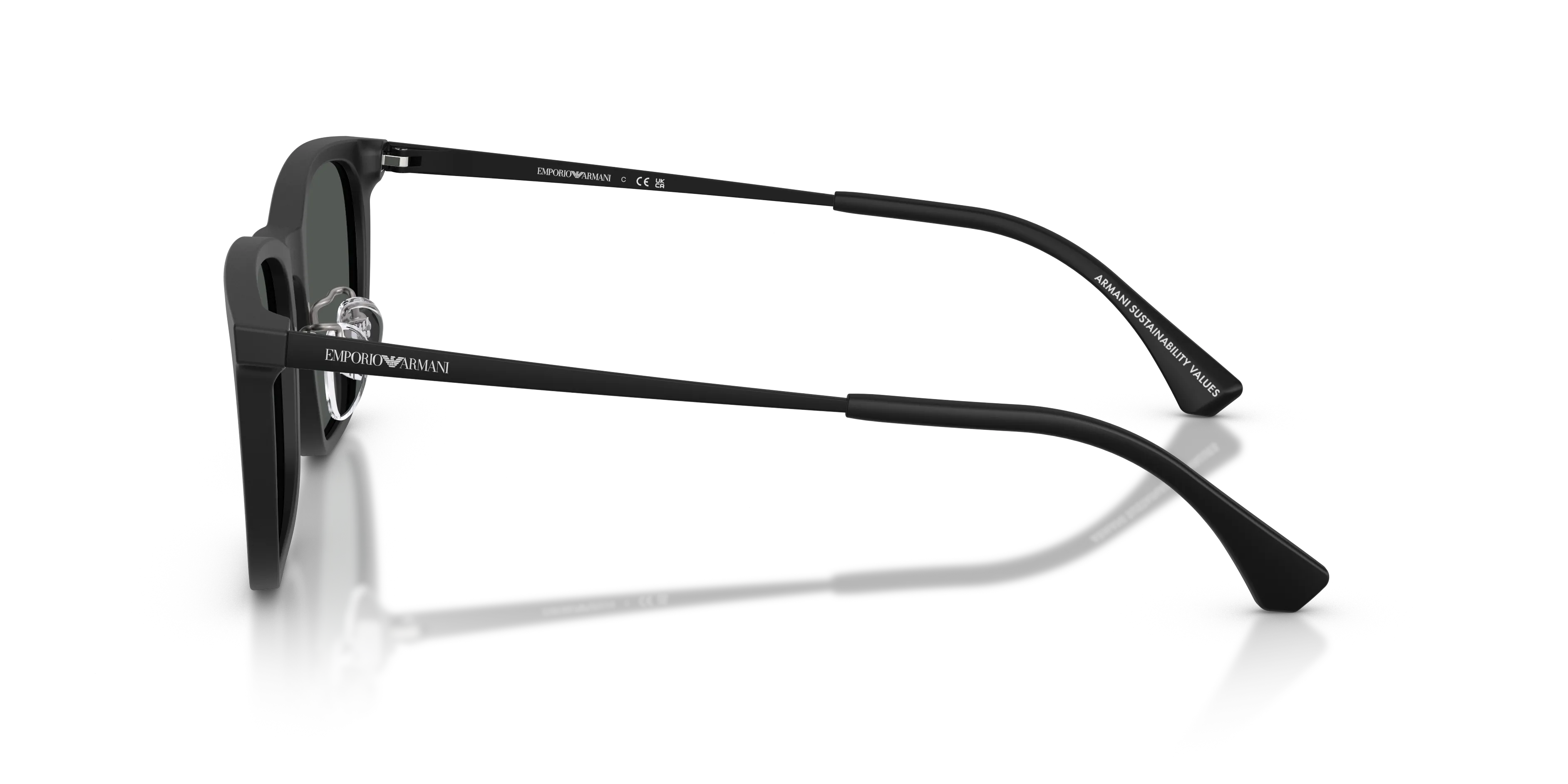 Emporio Armani EA4275D 500187 Occhiali da sole Acetato Nero Grigio Squadrata Normale - immagine 4