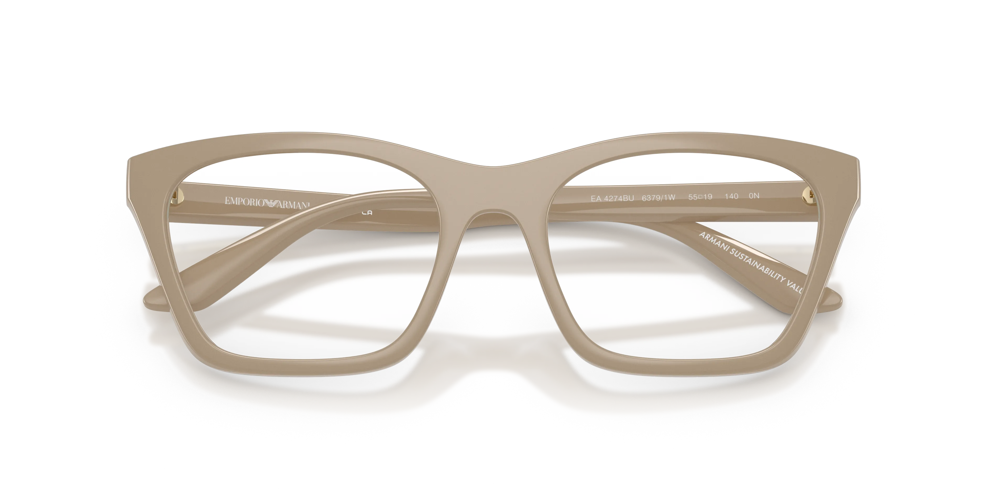 Emporio Armani EA4274BU 63791W Occhiali da sole Iniettato Marrone Trasparente Cat Eye Normale - immagine 2