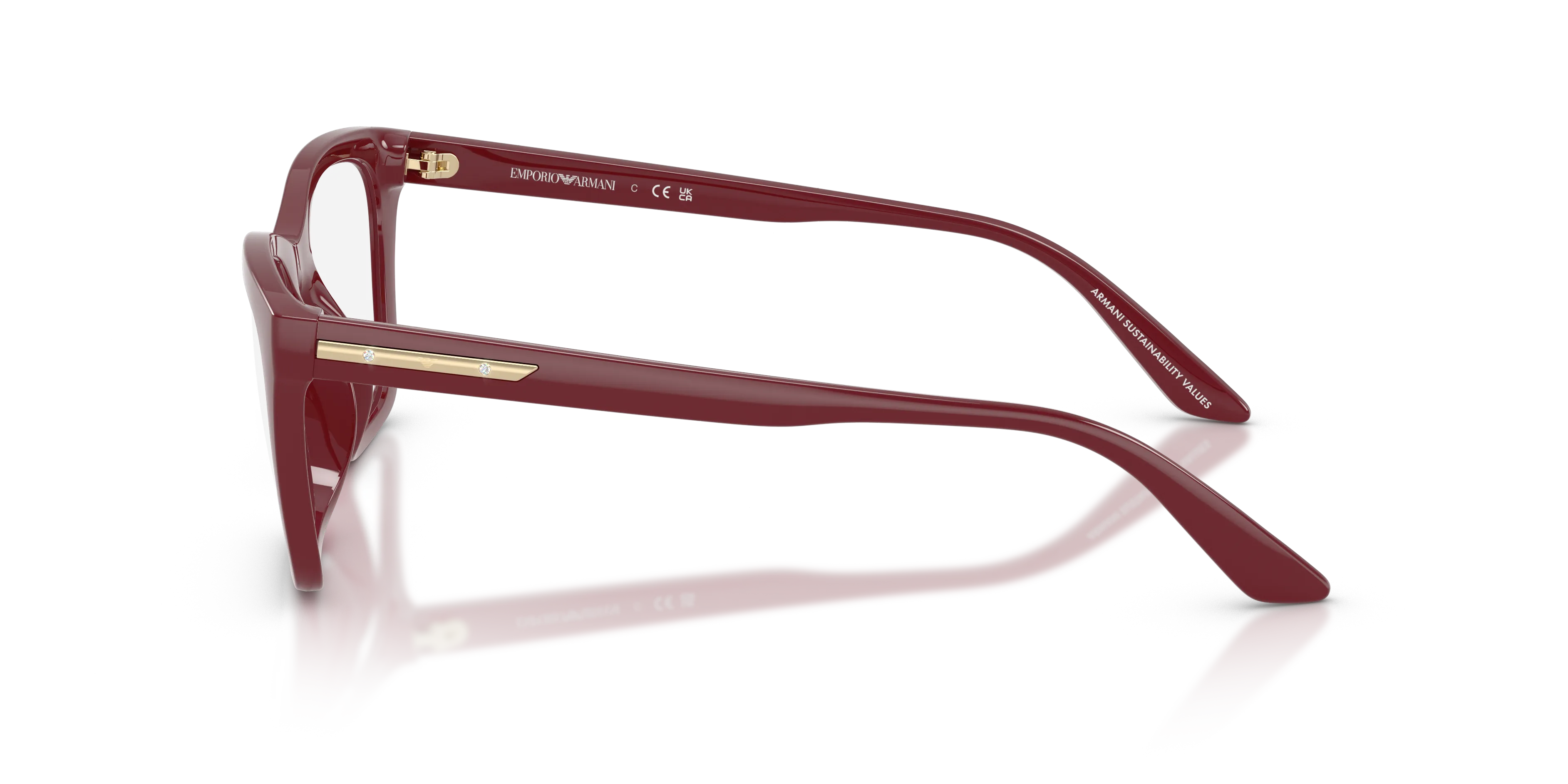 Emporio Armani EA4274BU 52611W Occhiali da sole Iniettato Rosso Trasparente Cat Eye Normale - immagine 4