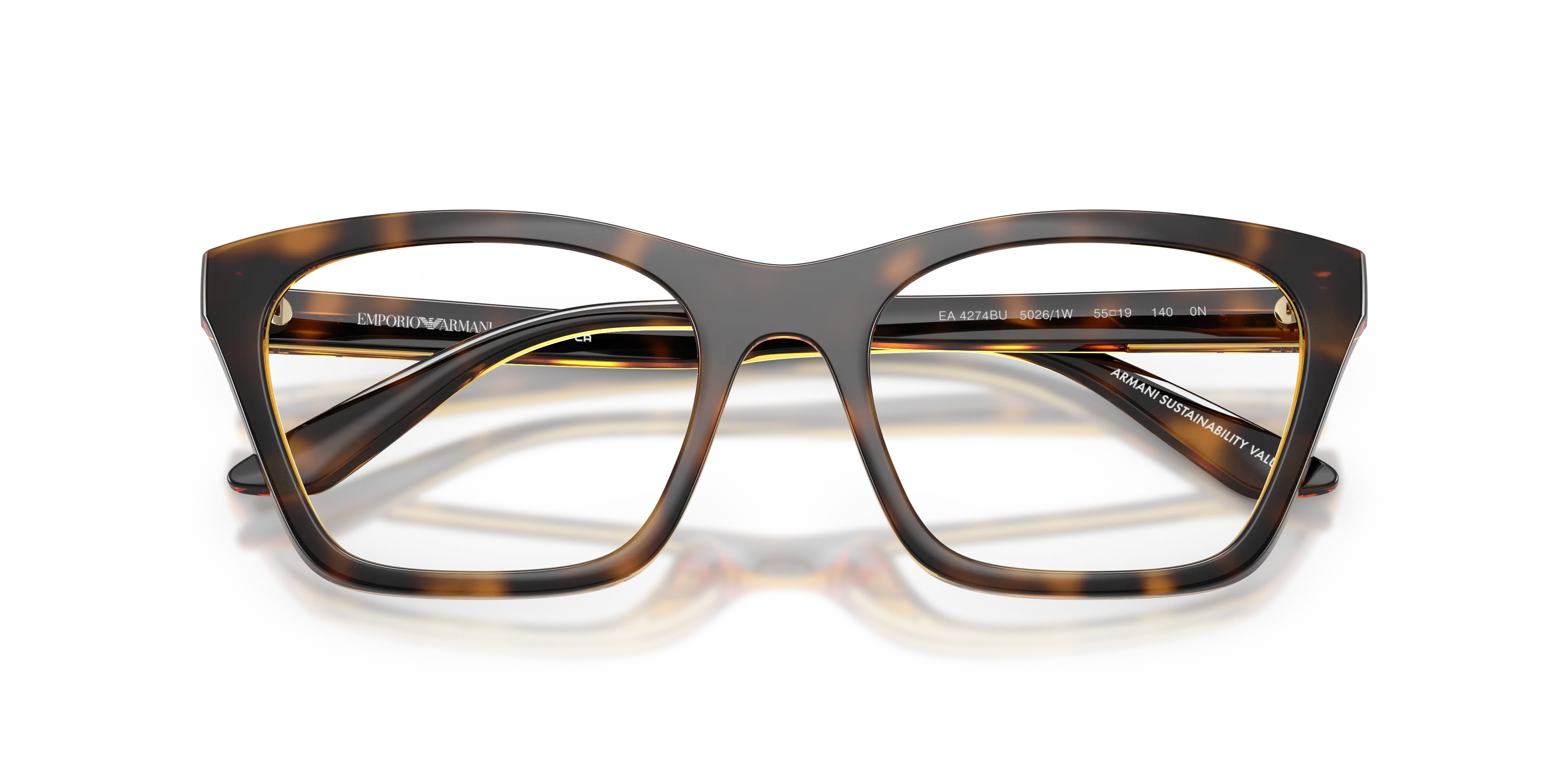 Emporio Armani EA4274BU 50261W Occhiali da sole Iniettato Tartaruga Trasparente Cat Eye Normale - immagine 2