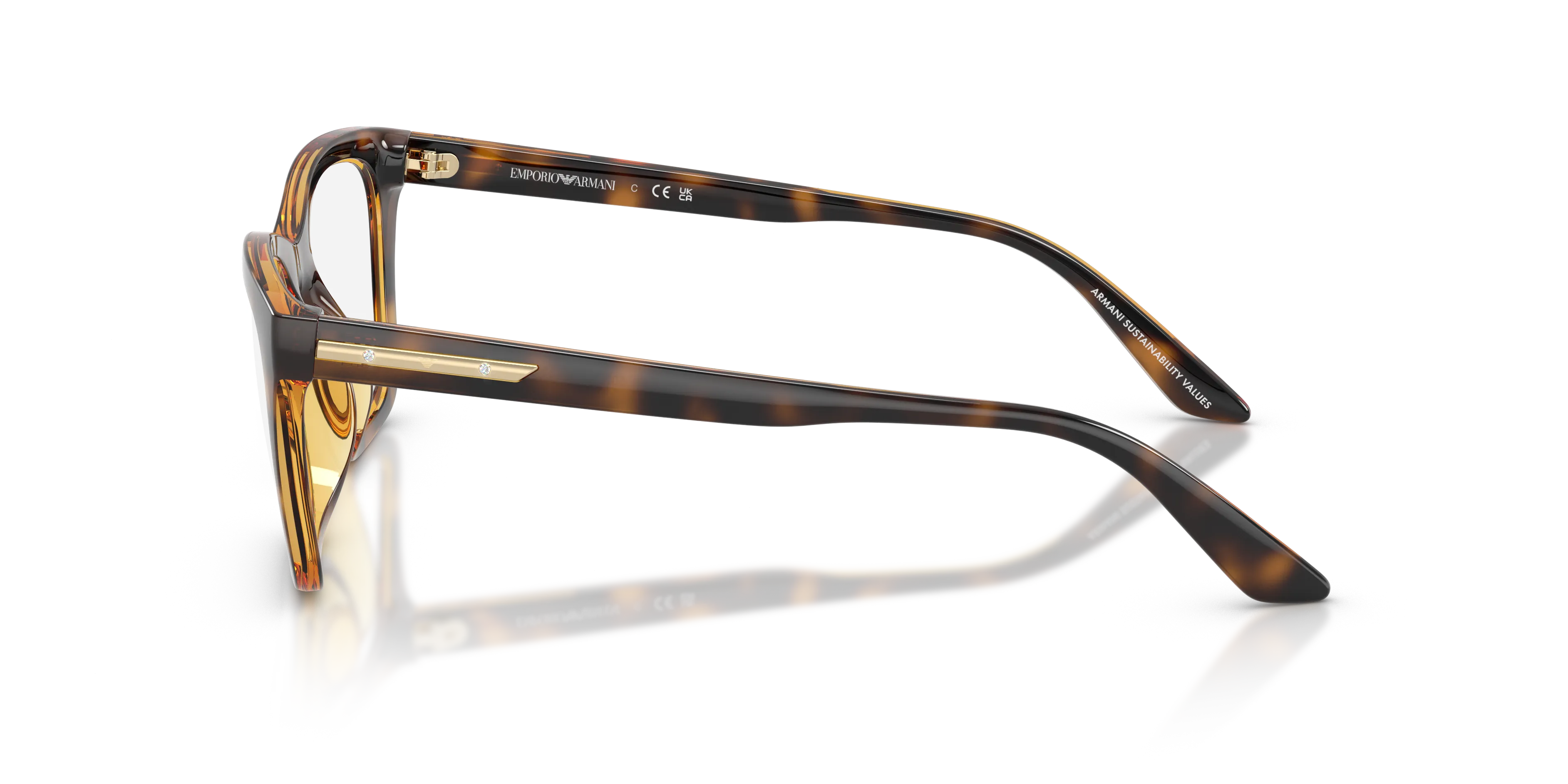 Emporio Armani EA4274BU 50261W Occhiali da sole Iniettato Tartaruga Trasparente Cat Eye Normale - immagine 4