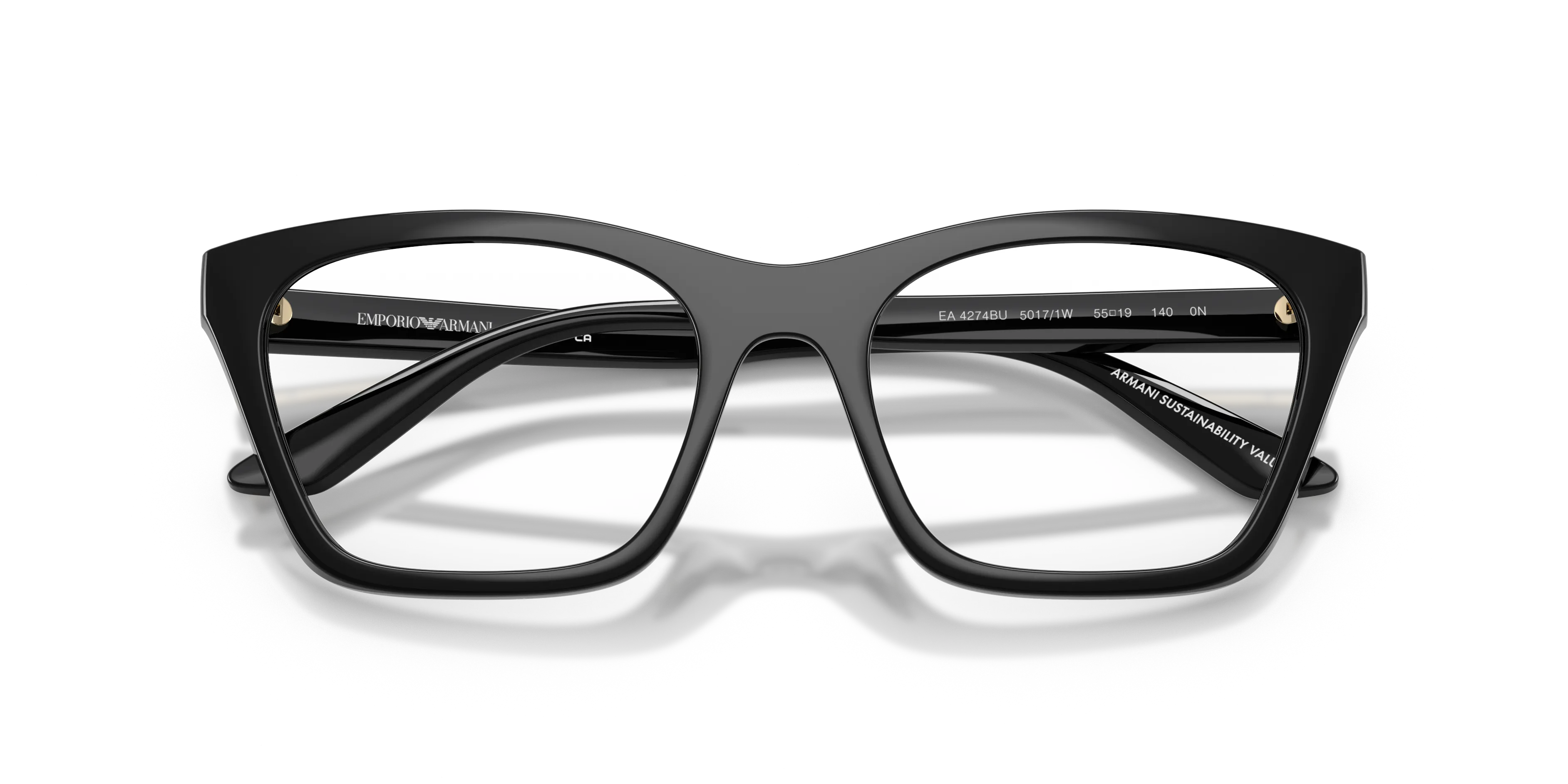 Emporio Armani EA4274BU 50171W Occhiali da sole Iniettato Nero Trasparente Cat Eye Normale - immagine 2