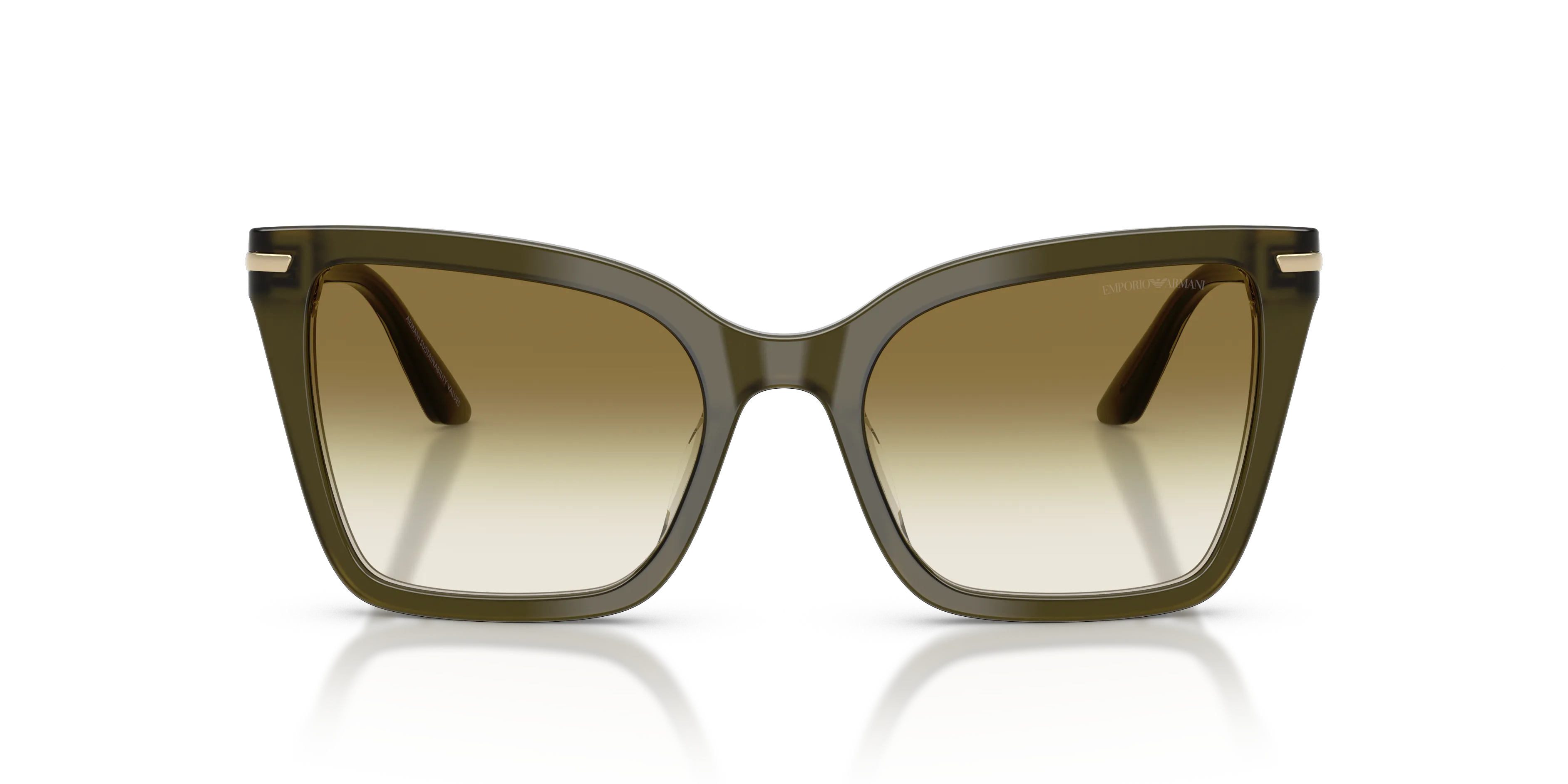 Emporio Armani EA4273BU 63788E Occhiali da sole Acetato Verde Verde Squadrata Normale Sfumato - immagine 3