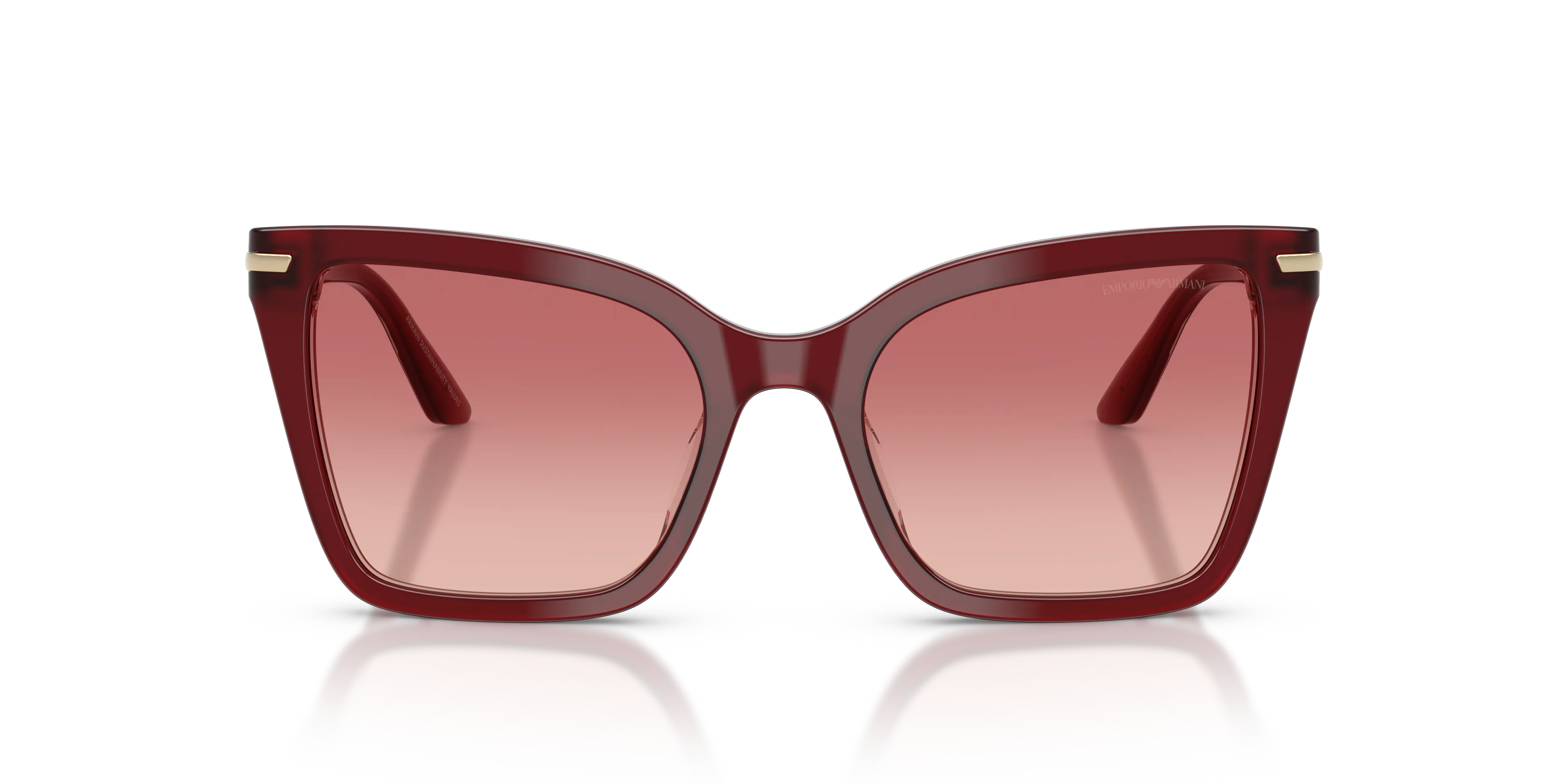 Emporio Armani EA4273BU 6377A5 Occhiali da sole Acetato Rosso Rosa Squadrata Normale Sfumato - immagine 3