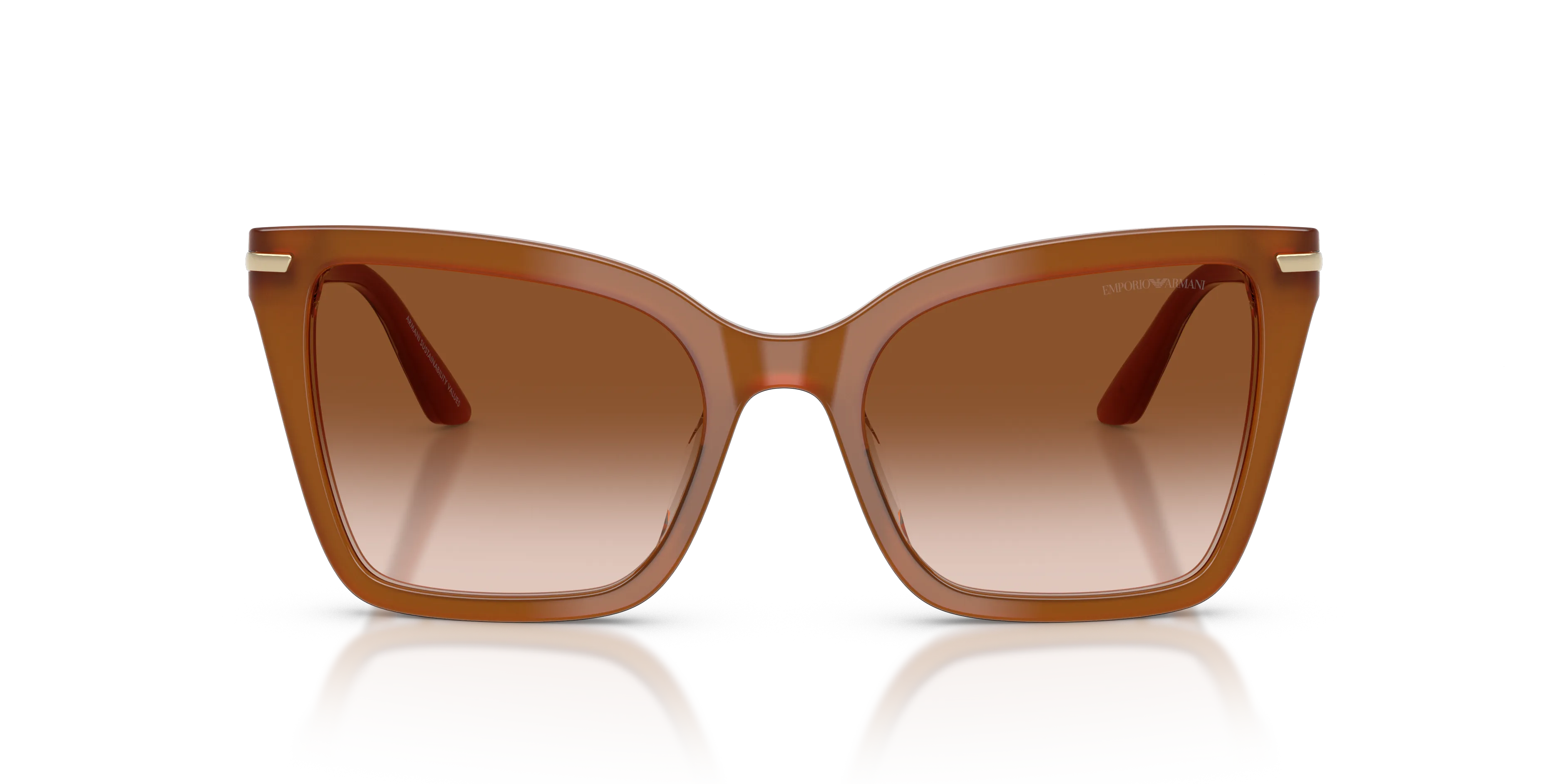 Emporio Armani EA4273BU 637613 Occhiali da sole Acetato Marrone Marrone Squadrata Normale Sfumato - immagine 3
