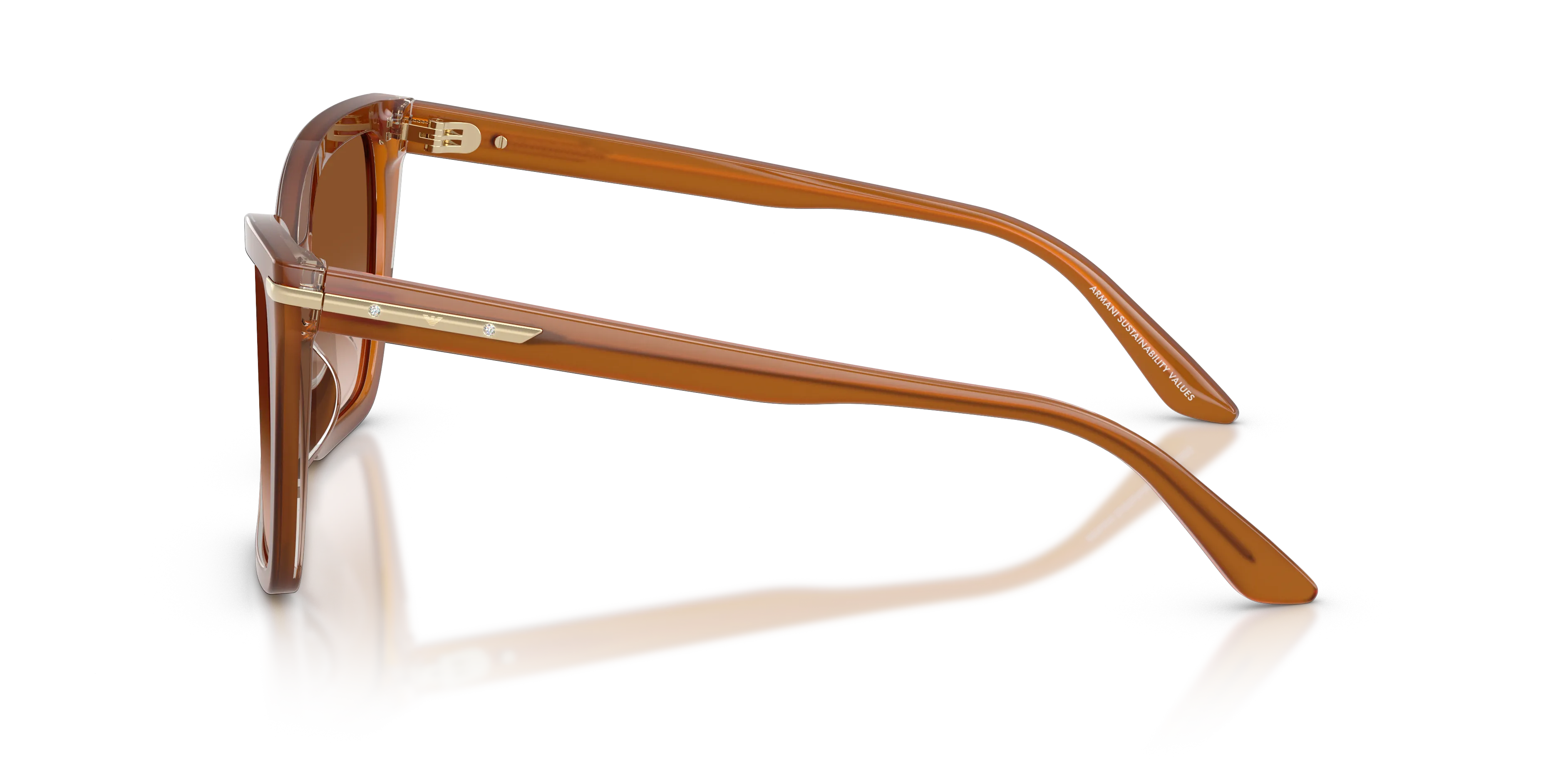 Emporio Armani EA4273BU 637613 Occhiali da sole Acetato Marrone Marrone Squadrata Normale Sfumato - immagine 4