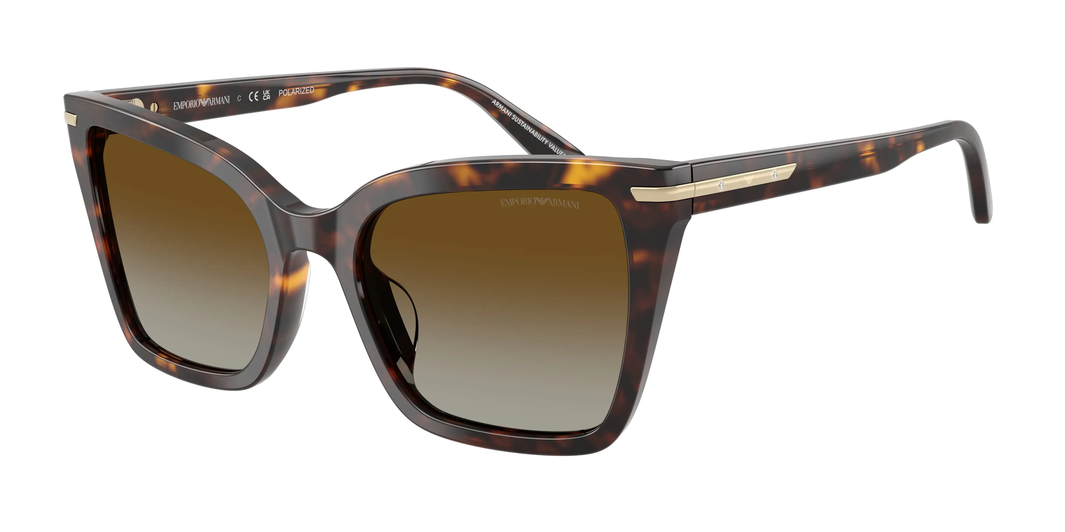 Emporio Armani EA4273BU 5026T5 Occhiali da sole Acetato Tartaruga Marrone Squadrata Polarizzata - immagine 1