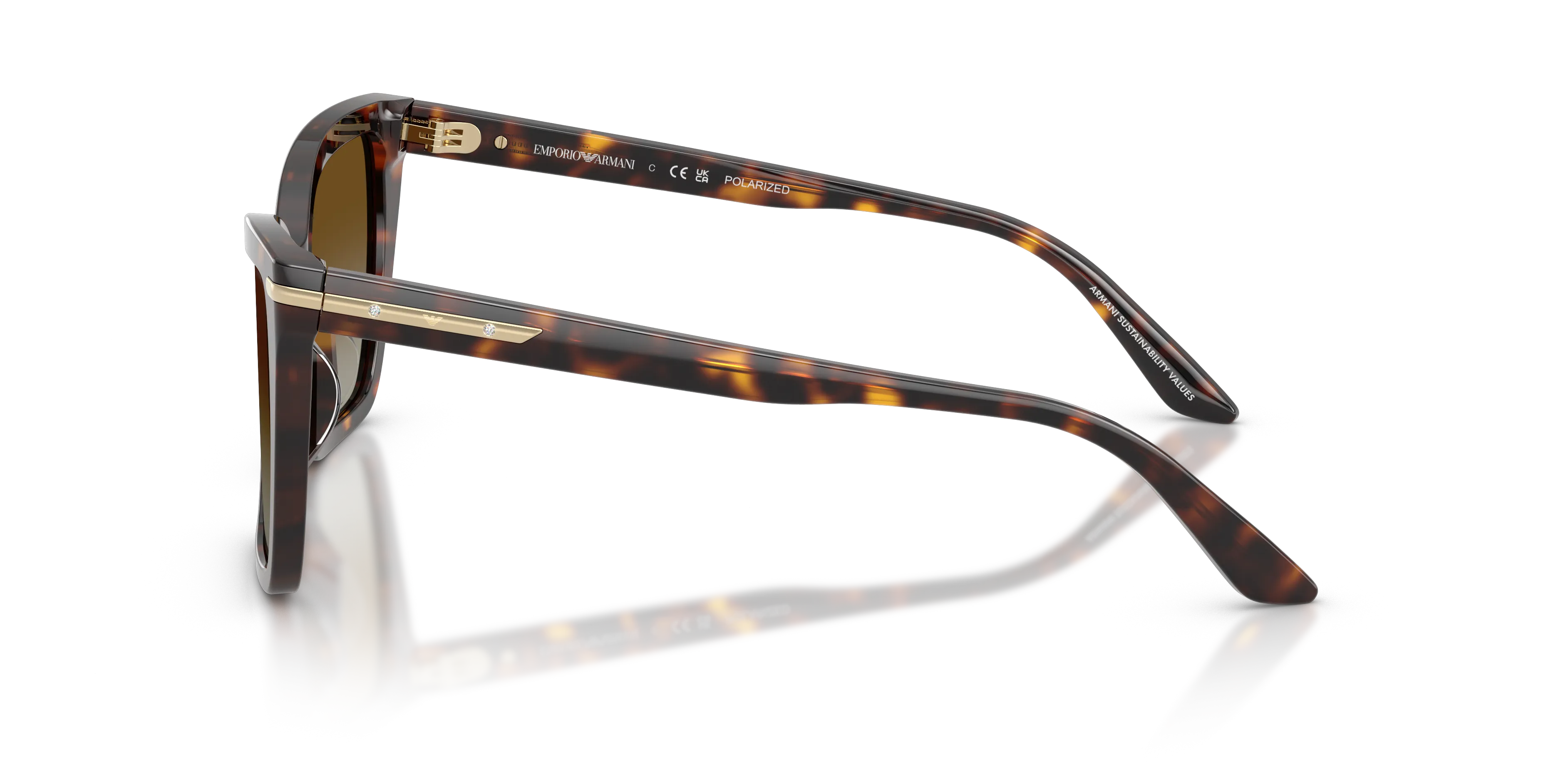 Emporio Armani EA4273BU 5026T5 Occhiali da sole Acetato Tartaruga Marrone Squadrata Polarizzata - immagine 4