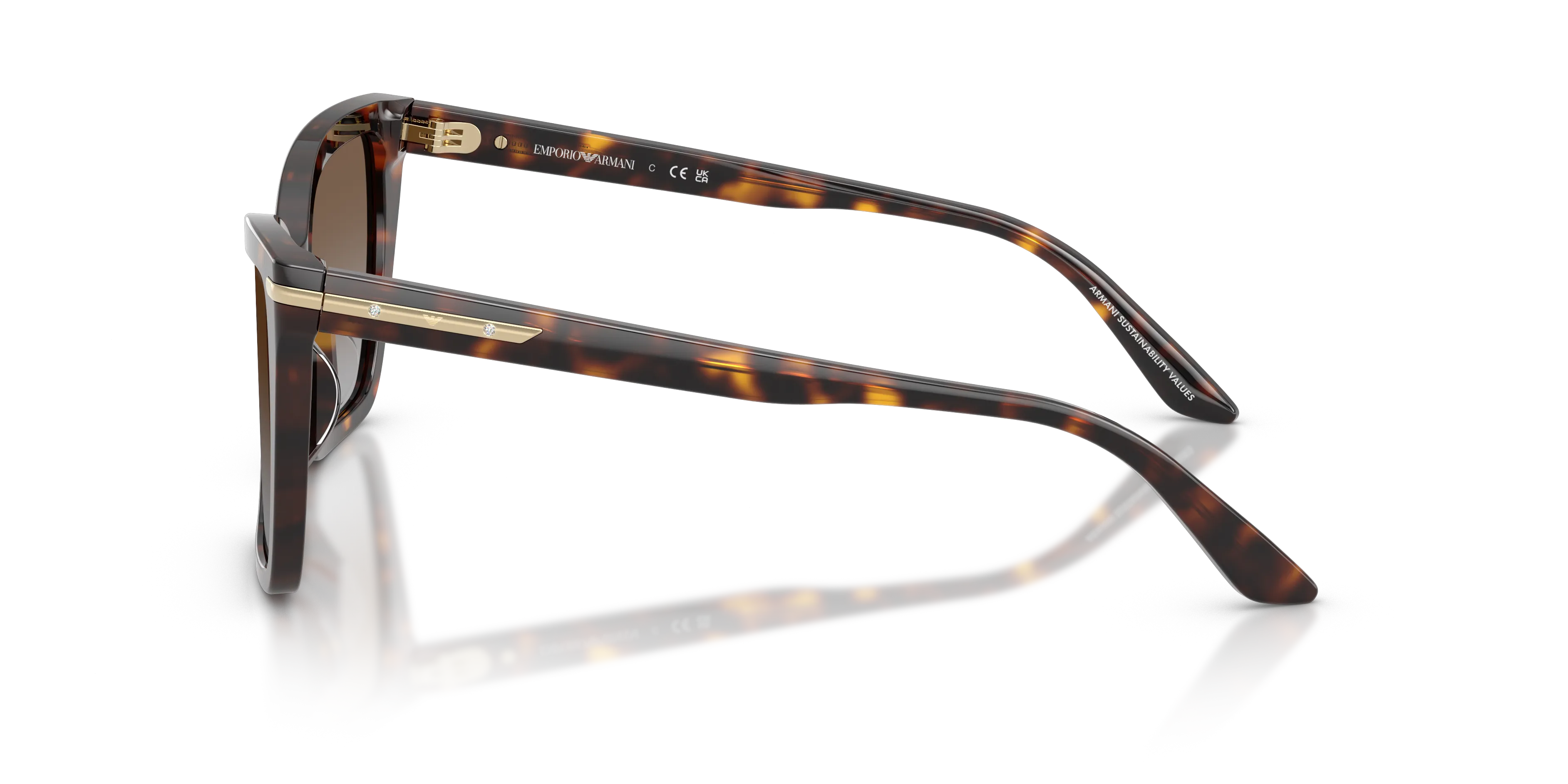 Emporio Armani EA4273BU 502689 Occhiali da sole Acetato Tartaruga Grigio Squadrata Normale Sfumato - immagine 4
