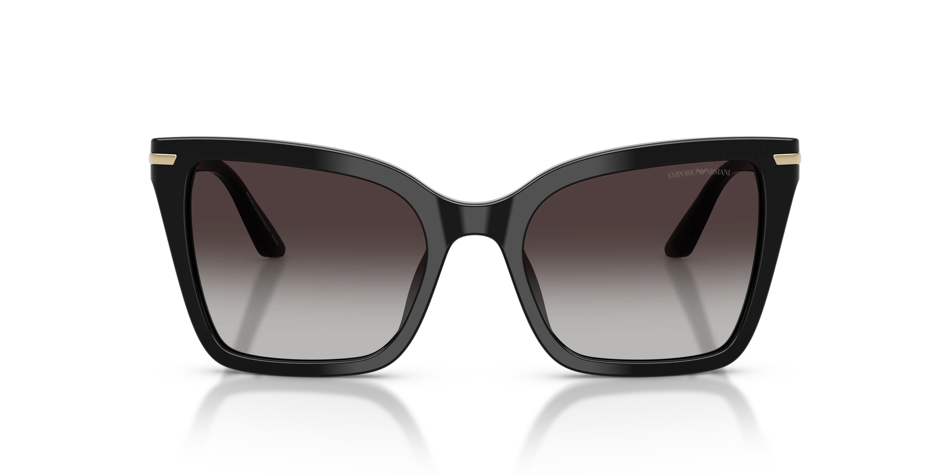 Emporio Armani EA4273BU 50178G Occhiali da sole Acetato Nero Grigio Squadrata Normale Sfumato - immagine 3