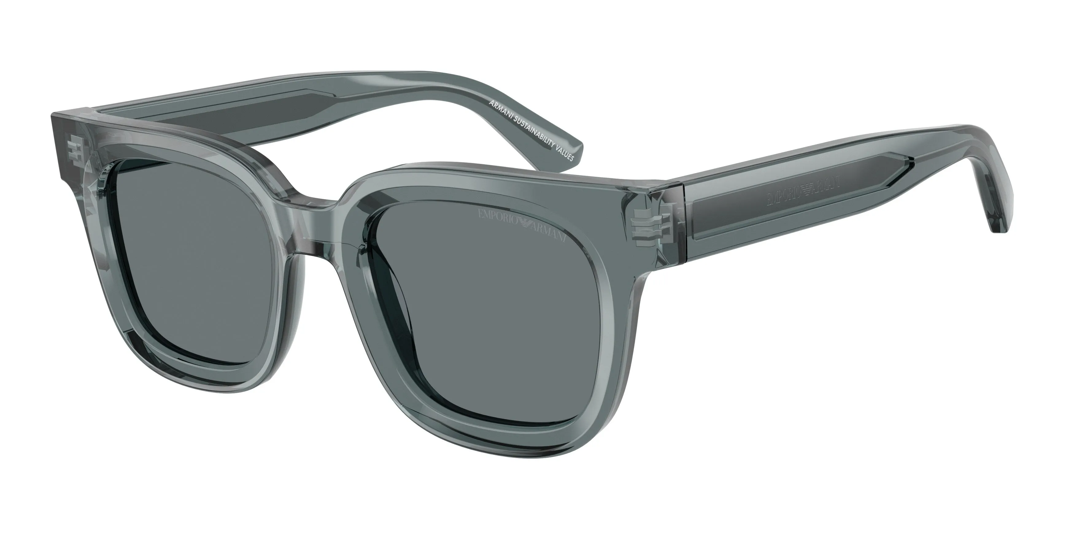 Emporio Armani EA4271 636480 Occhiali da sole Acetato Grigio Blu Geometrica Normale - immagine 1