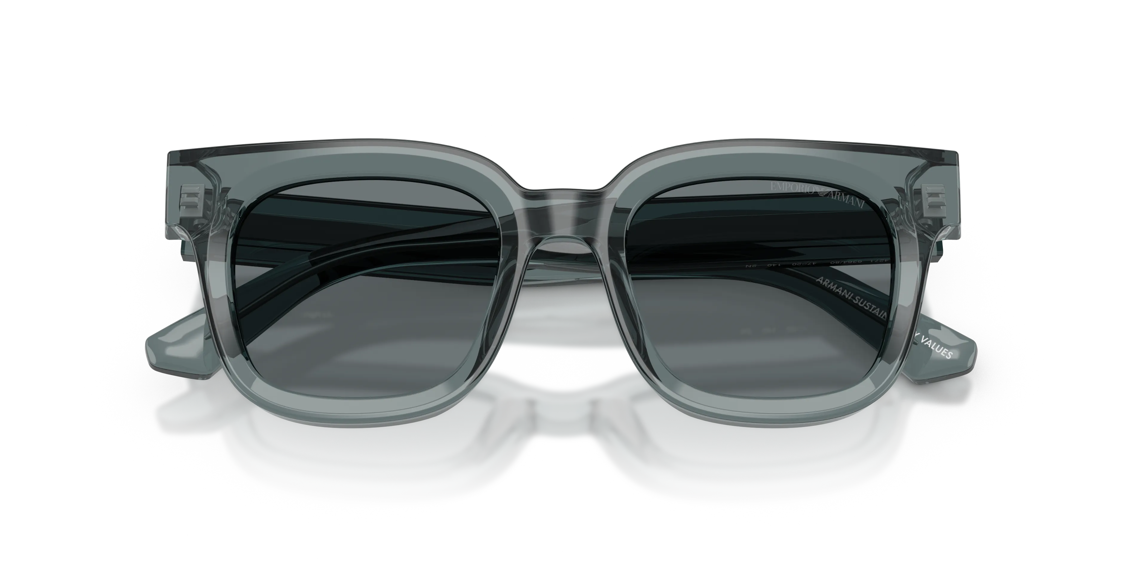 Emporio Armani EA4271 636480 Occhiali da sole Acetato Grigio Blu Geometrica Normale - immagine 2
