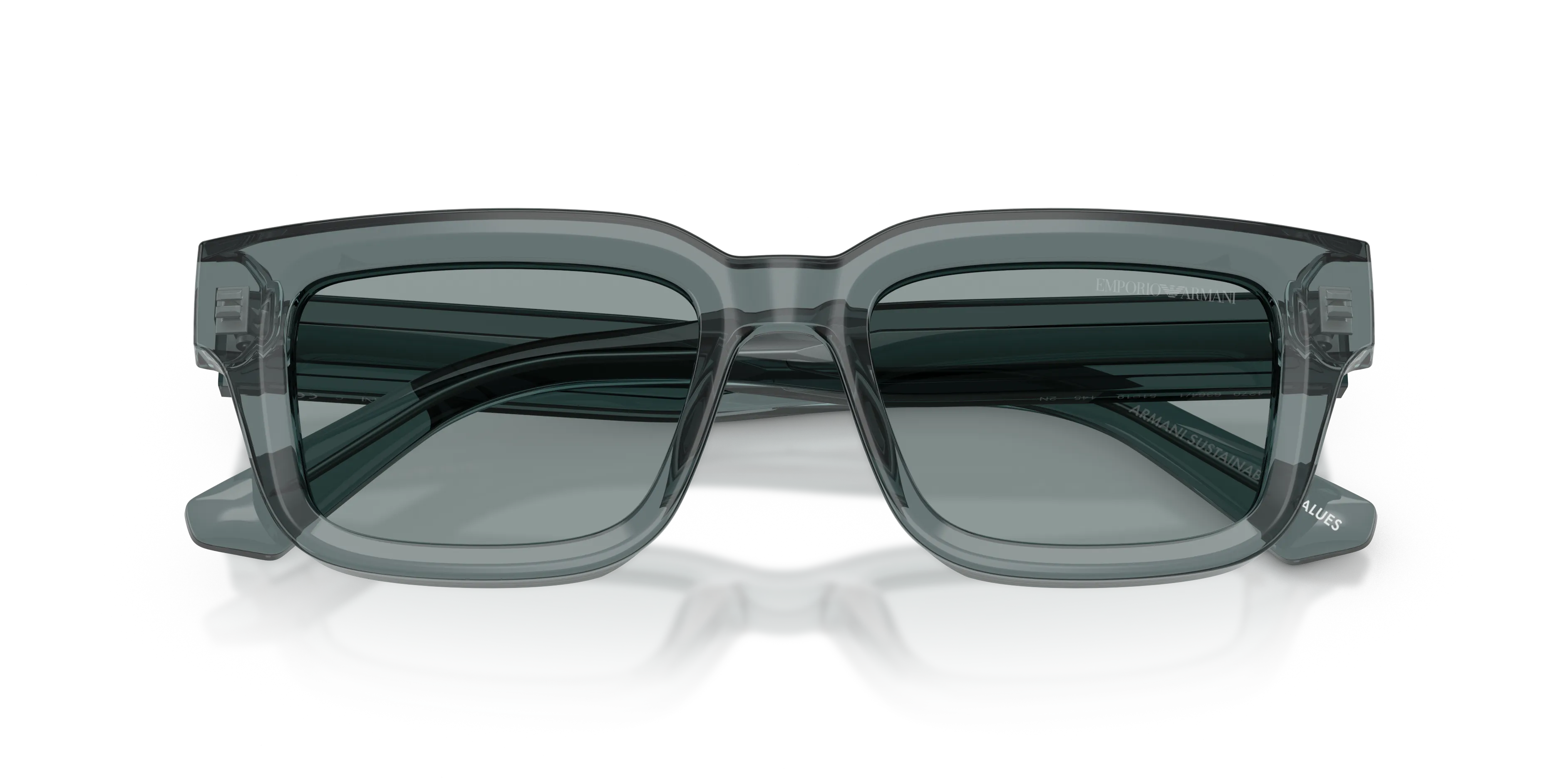 Emporio Armani EA4270 6364/1 Occhiali da sole Acetato Grigio Grigio Geometrica Normale - immagine 2