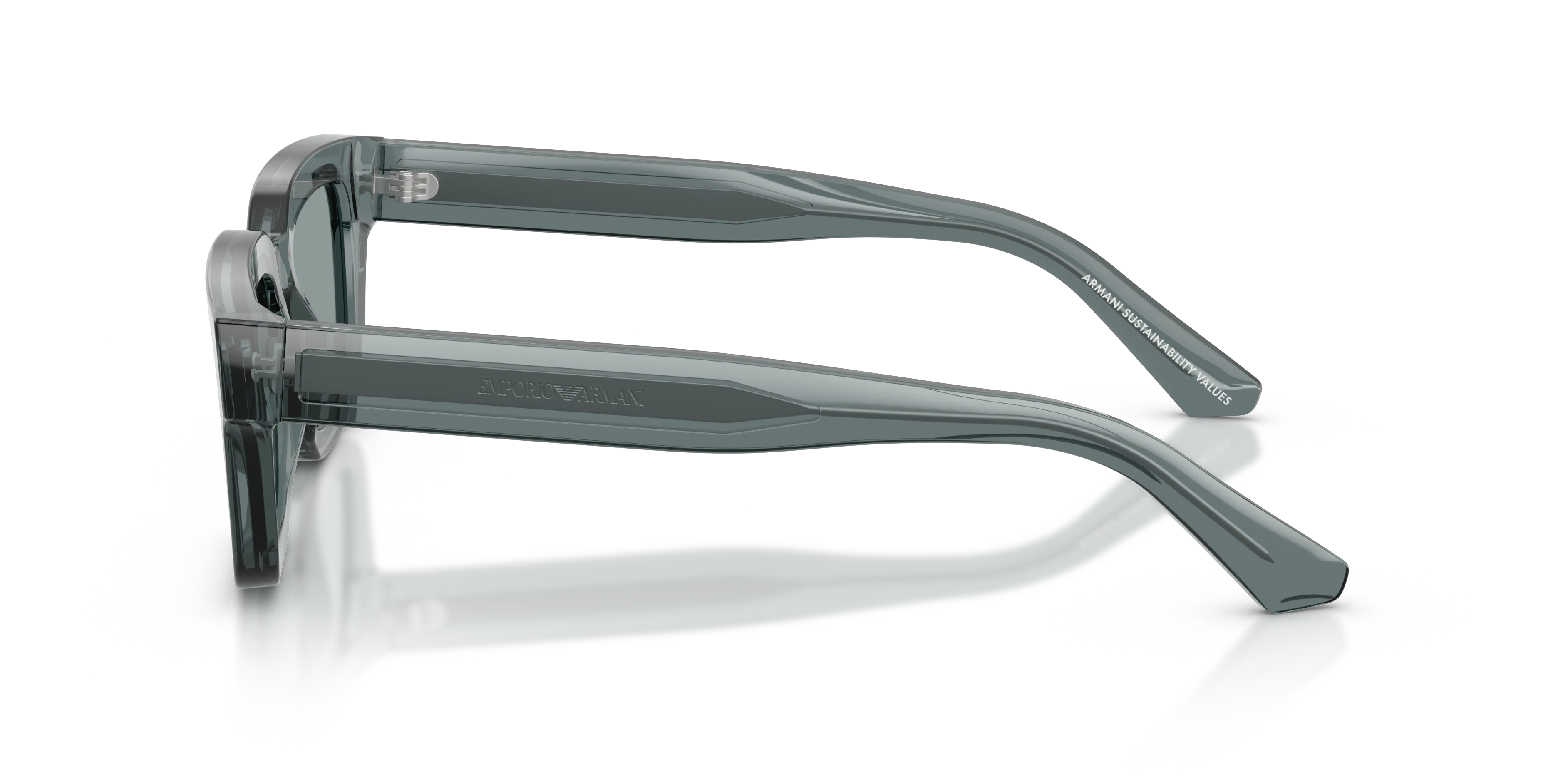 Emporio Armani EA4270 6364/1 Occhiali da sole Acetato Grigio Grigio Geometrica Normale - immagine 4