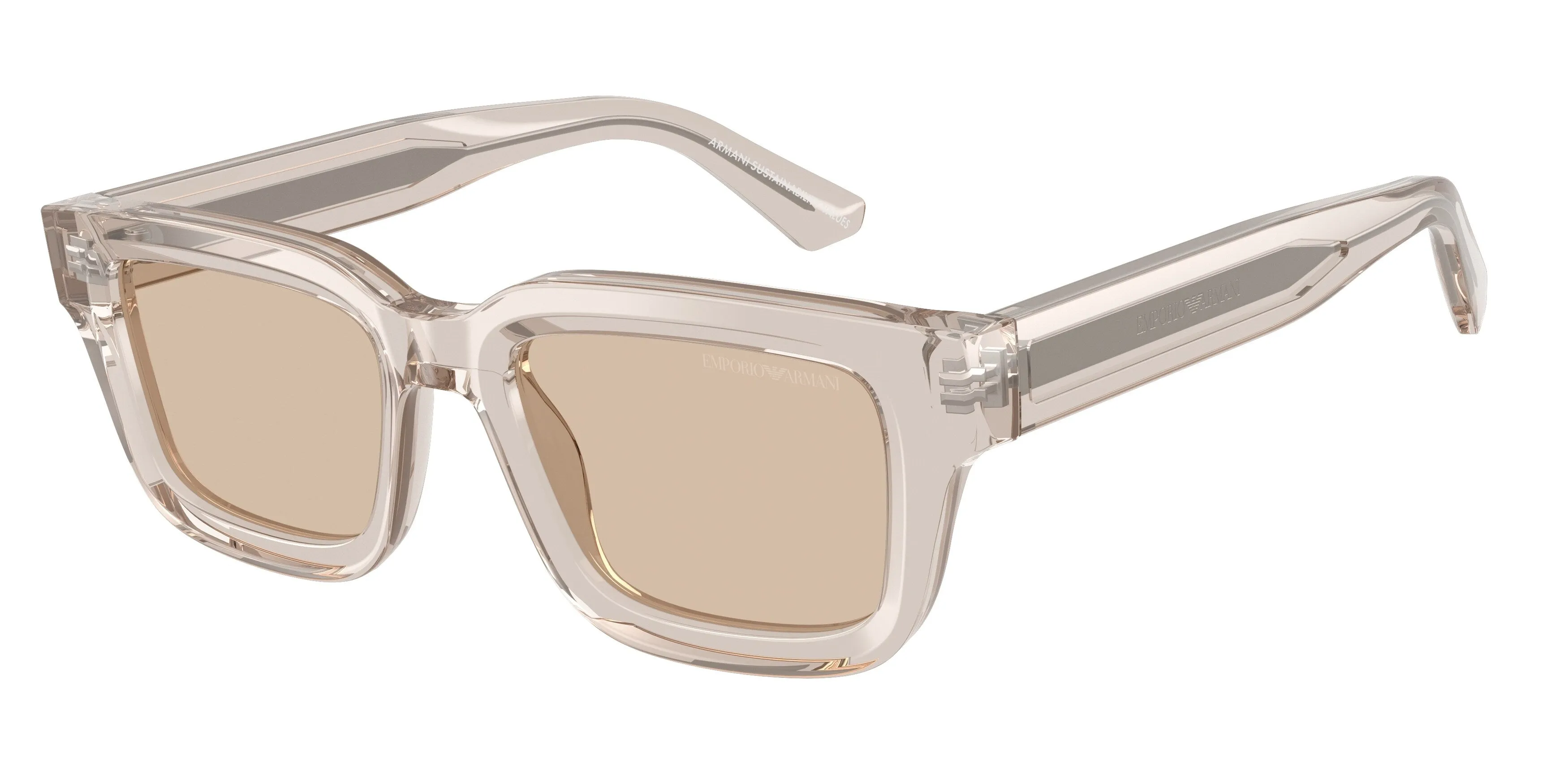 Emporio Armani EA4270 636393 Occhiali da sole Acetato Marrone Marrone Geometrica Normale - immagine 1