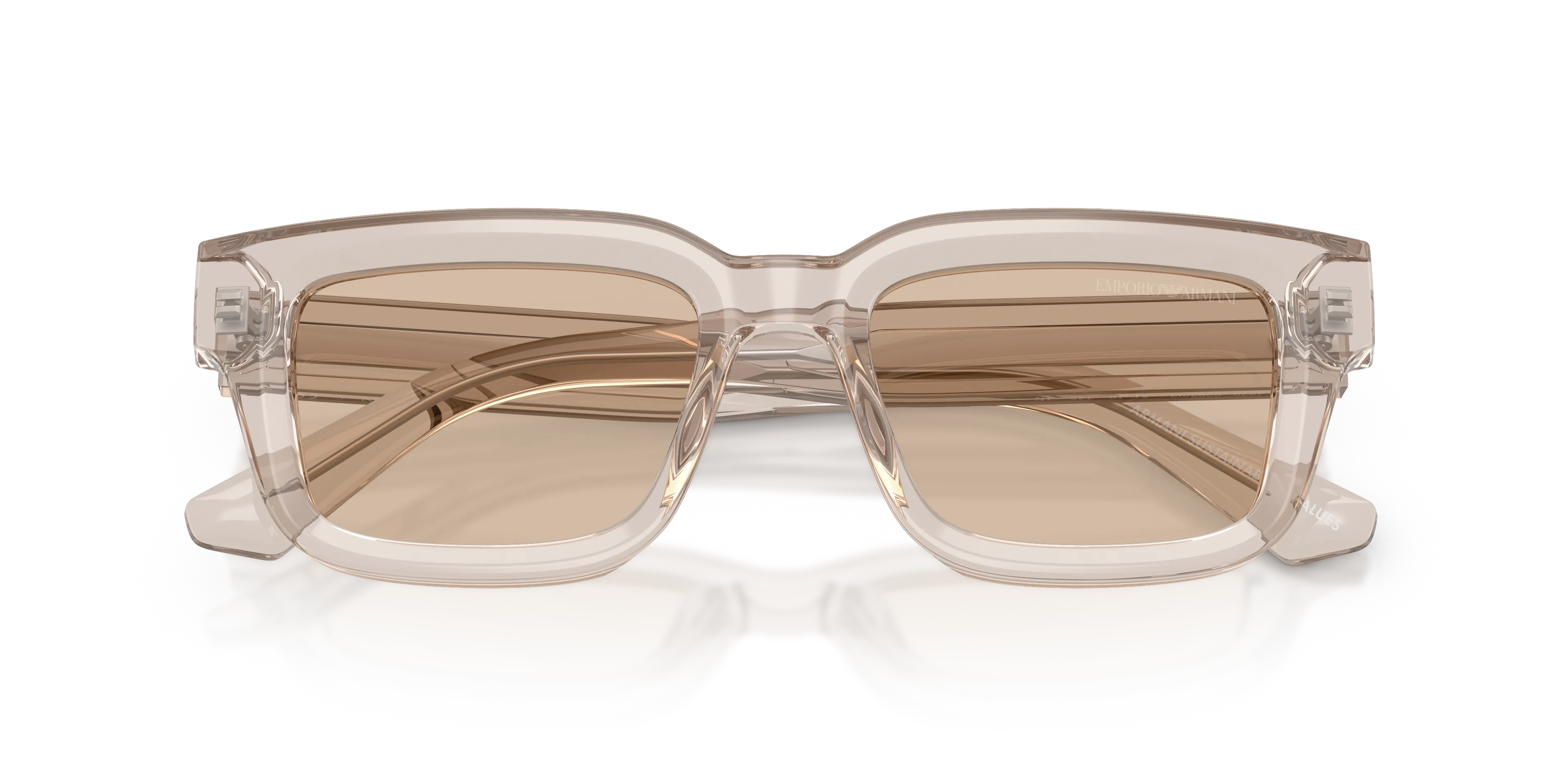 Emporio Armani EA4270 636393 Occhiali da sole Acetato Marrone Marrone Geometrica Normale - immagine 2