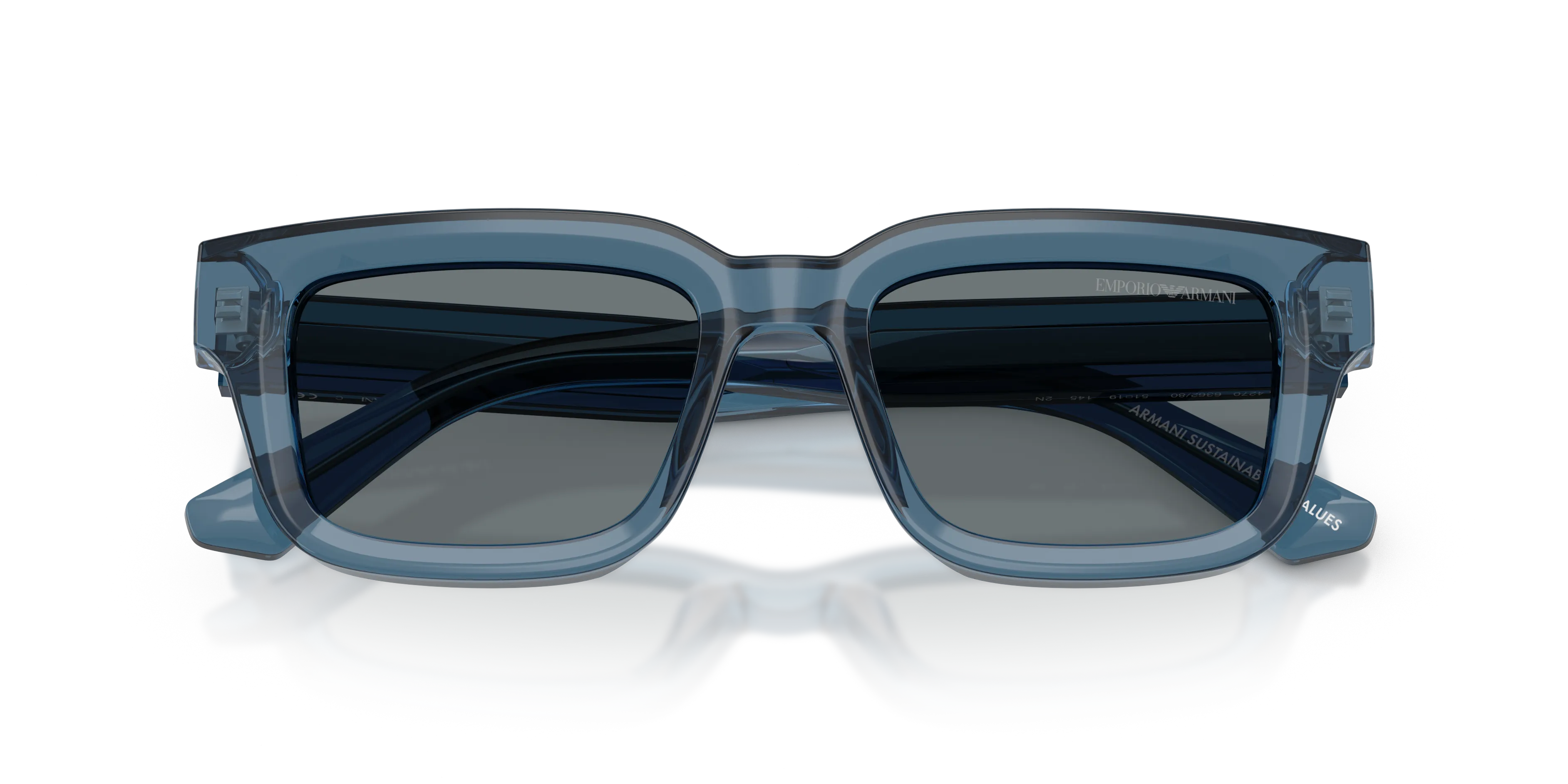 Emporio Armani EA4270 636280 Occhiali da sole Acetato Blu Blu Geometrica Normale - immagine 2