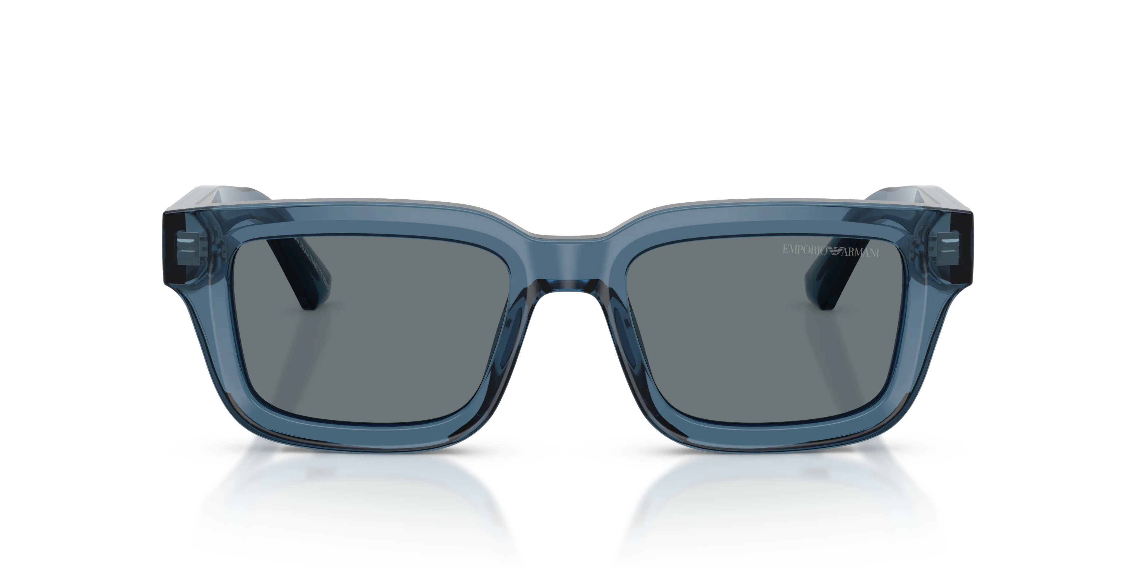 Emporio Armani EA4270 636280 Occhiali da sole Acetato Blu Blu Geometrica Normale - immagine 3