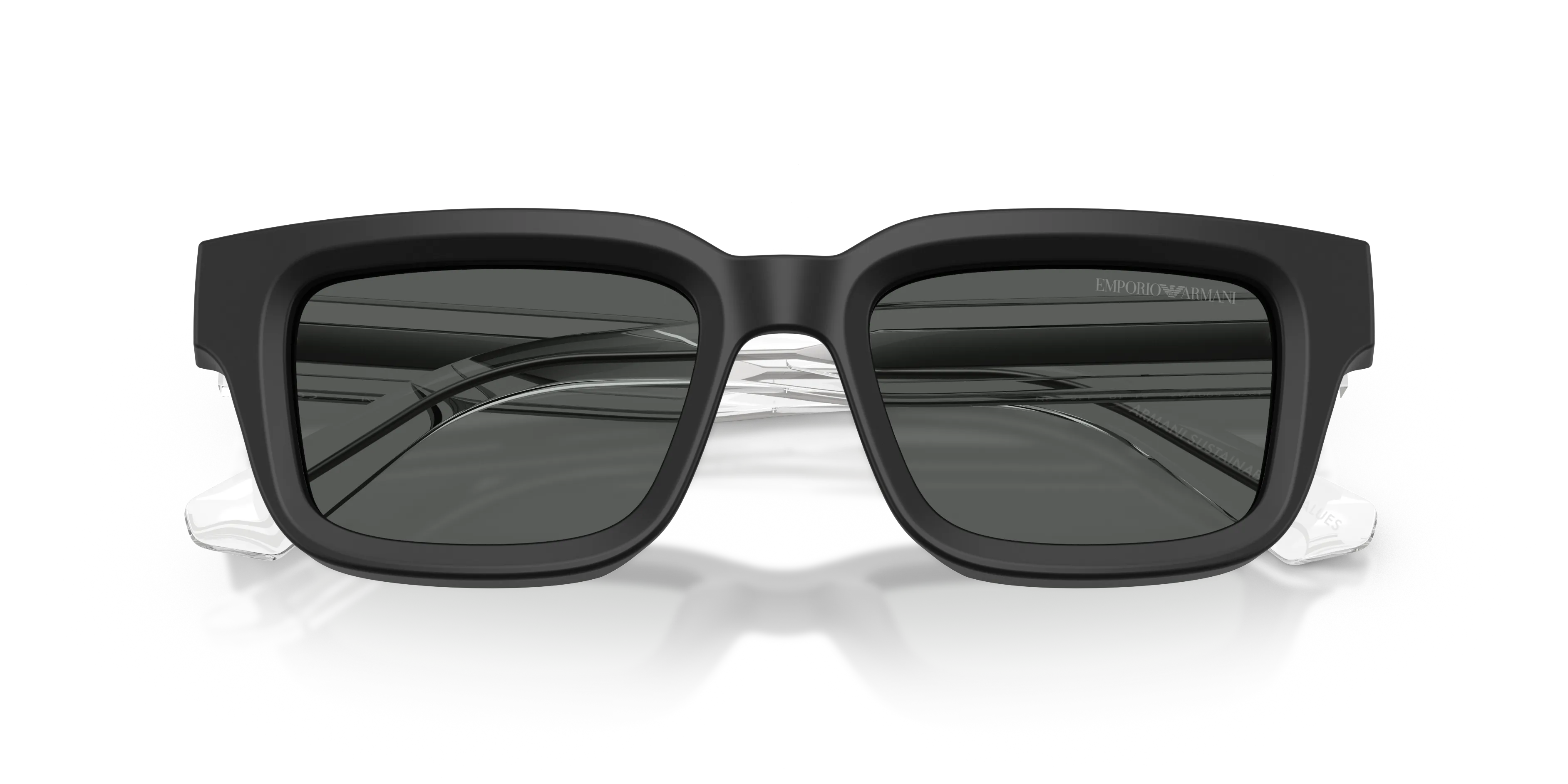 Emporio Armani EA4270 500187 Occhiali da sole Acetato Nero Grigio Geometrica Normale - immagine 2