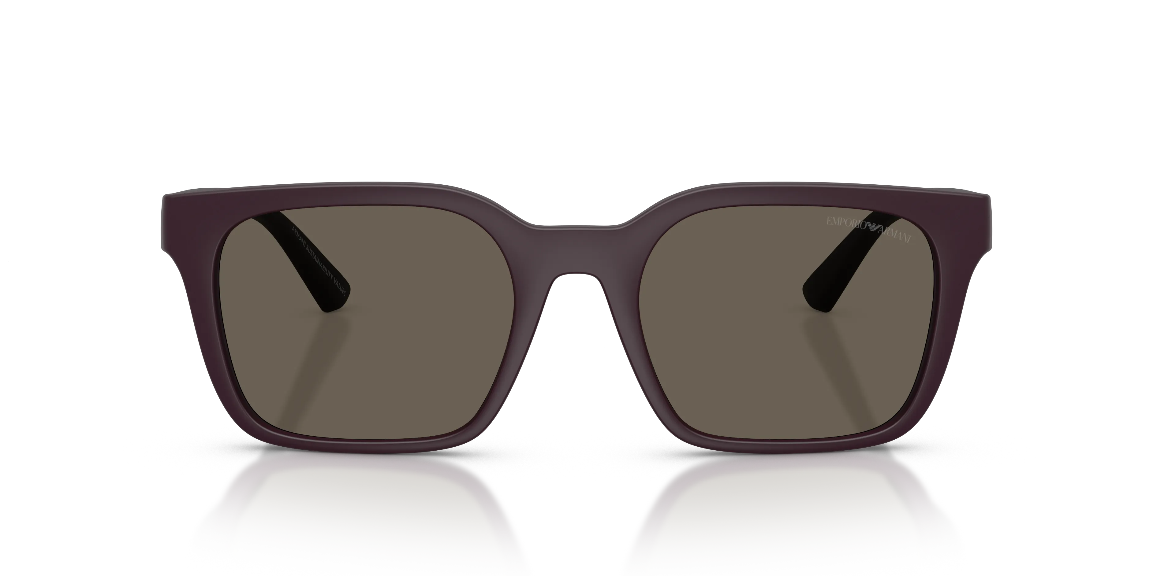 Emporio Armani EA4269 6371/3 Occhiali da sole Iniettato Viola Marrone Squadrata Normale - immagine 3