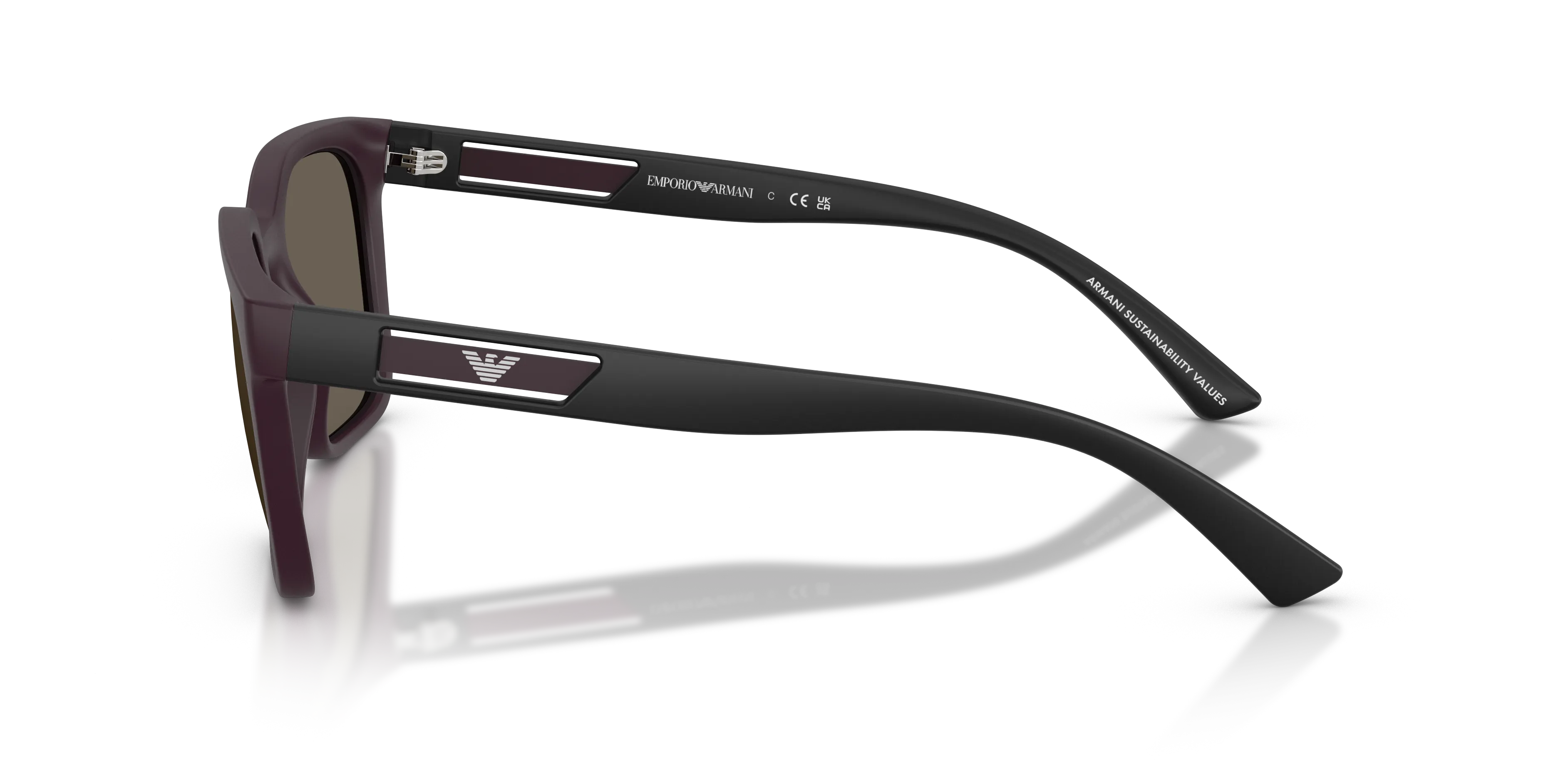 Emporio Armani EA4269 6371/3 Occhiali da sole Iniettato Viola Marrone Squadrata Normale - immagine 4