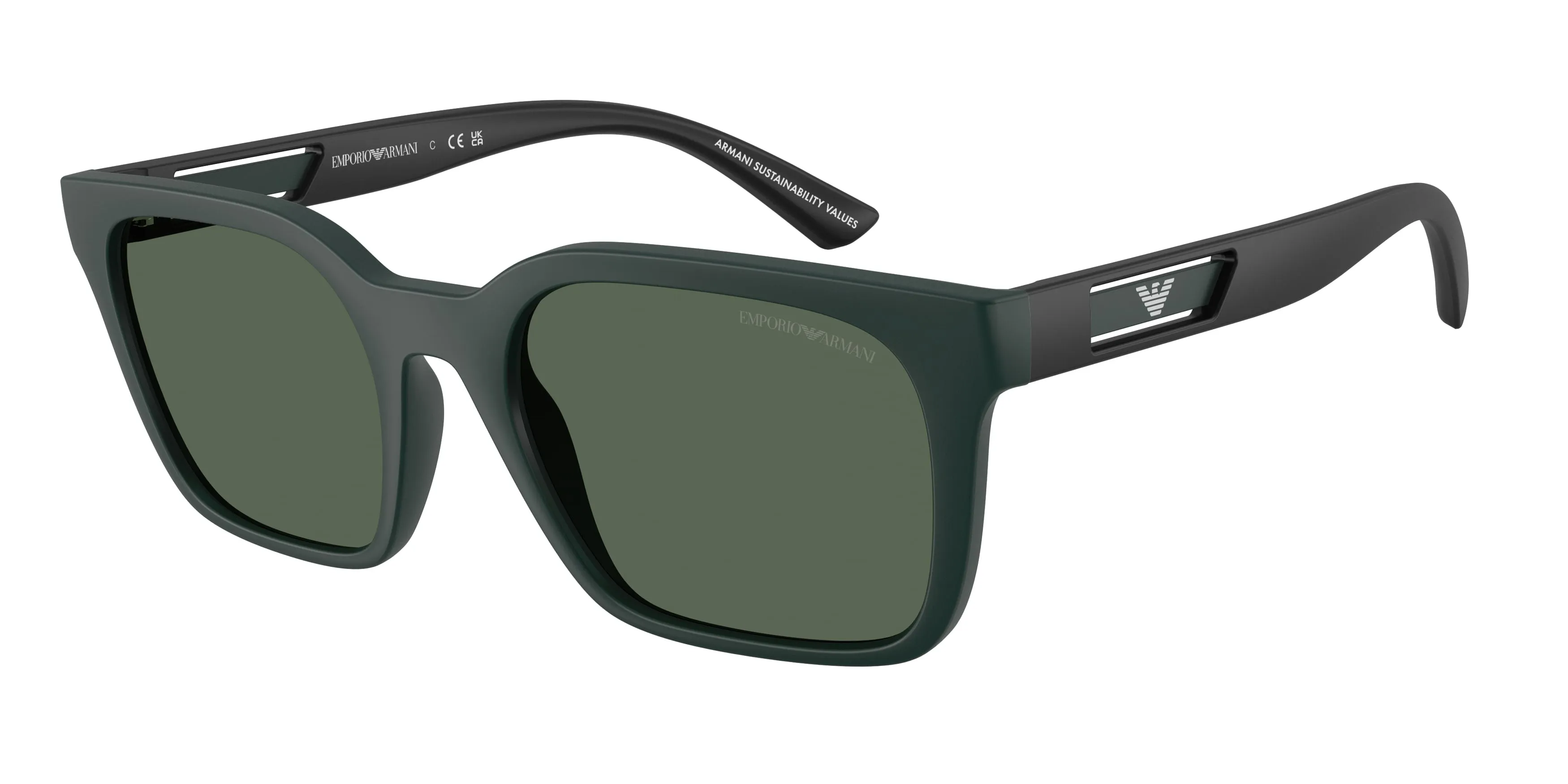 Emporio Armani EA4269 637071 Occhiali da sole Iniettato Blu Verde Squadrata Normale - immagine 1